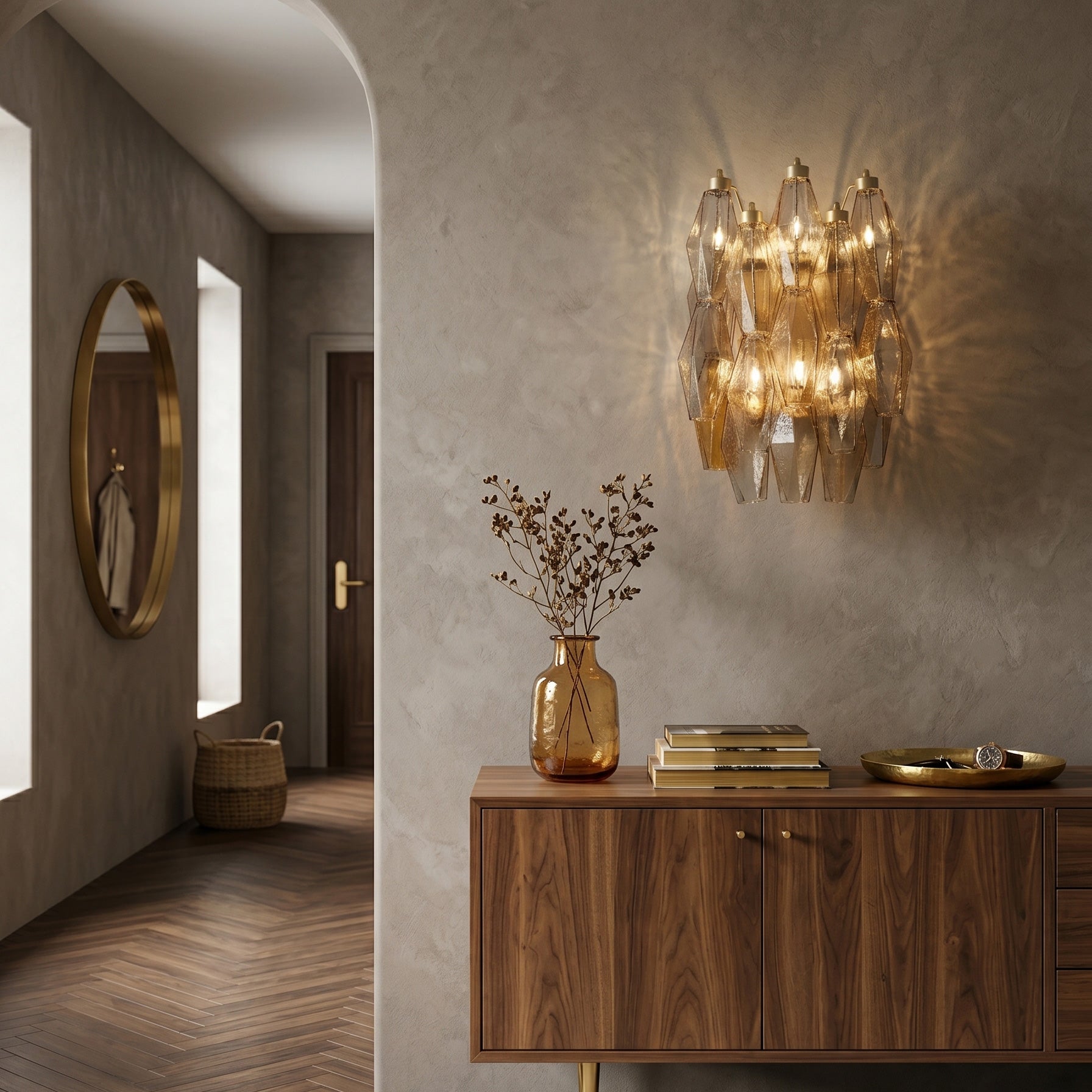 Facetia Tiered Glass Wall Sconce