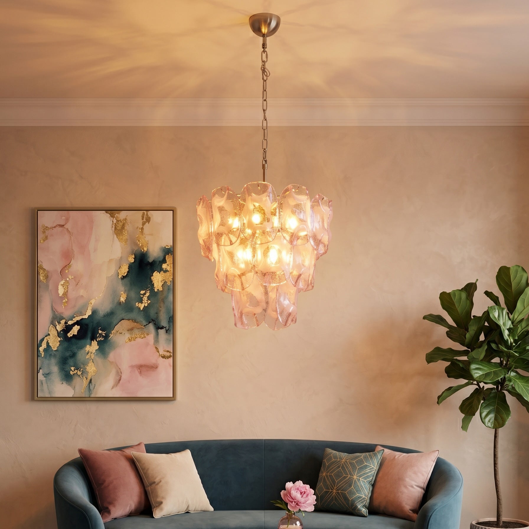Fiorella Blush Petal Chandelier