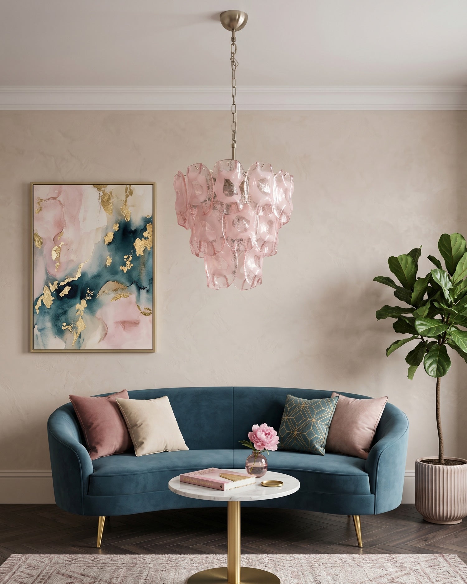 Fiorella Blush Petal Chandelier