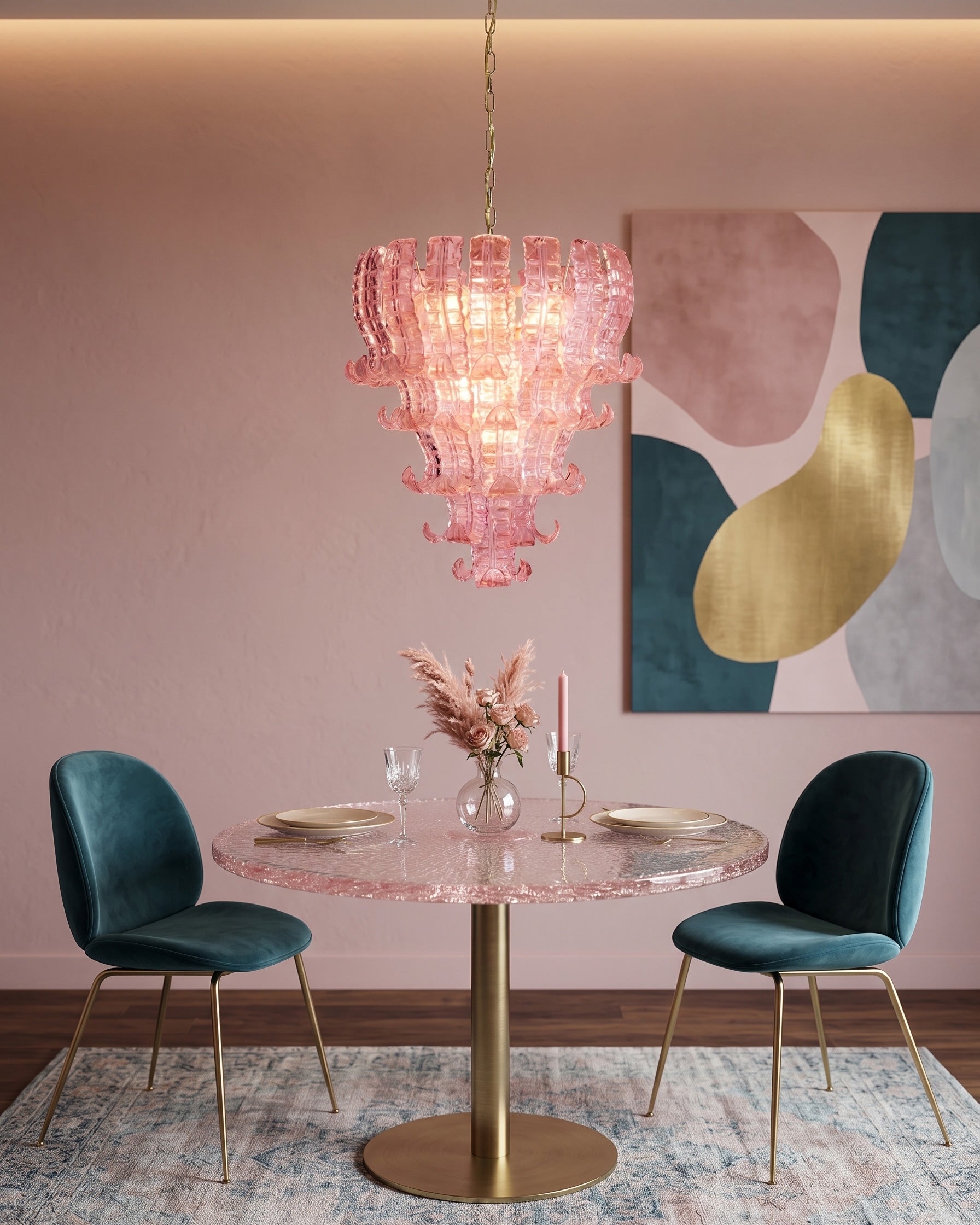 Francesca Pink Art Chandelier