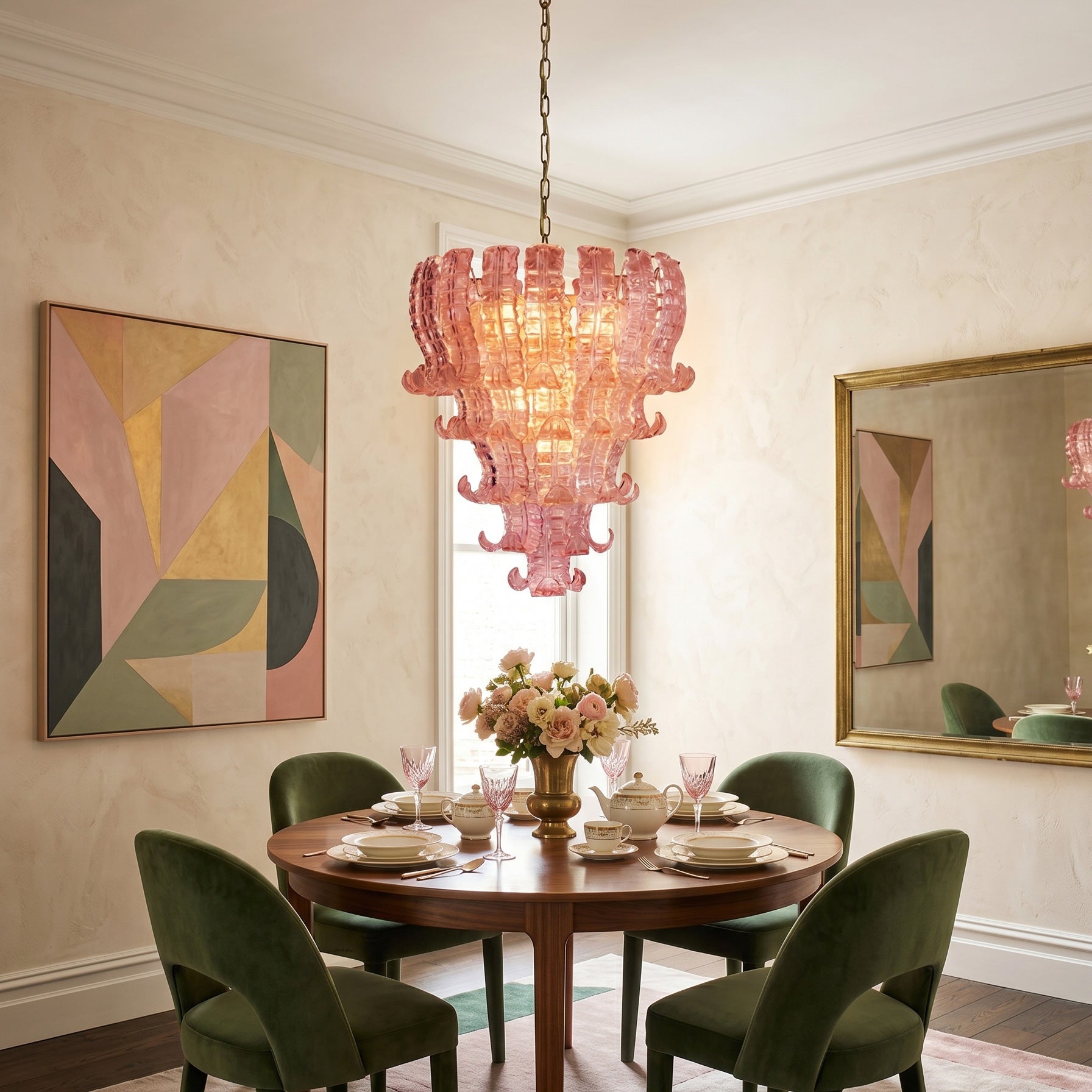 Francesca Pink Art Chandelier