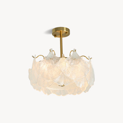 Ginkgo Leaves Glass Flush Mount