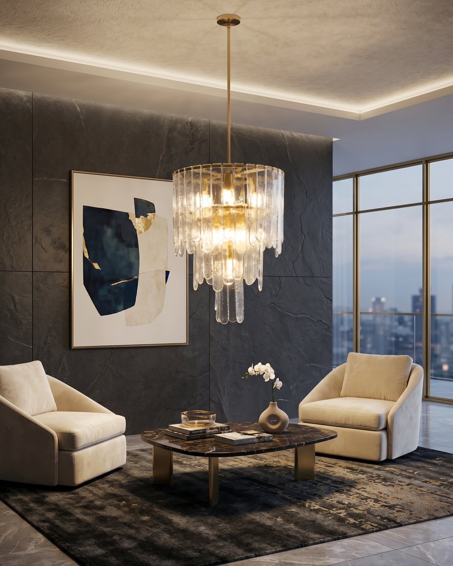 Glacier Tiered Glass Chandelier
