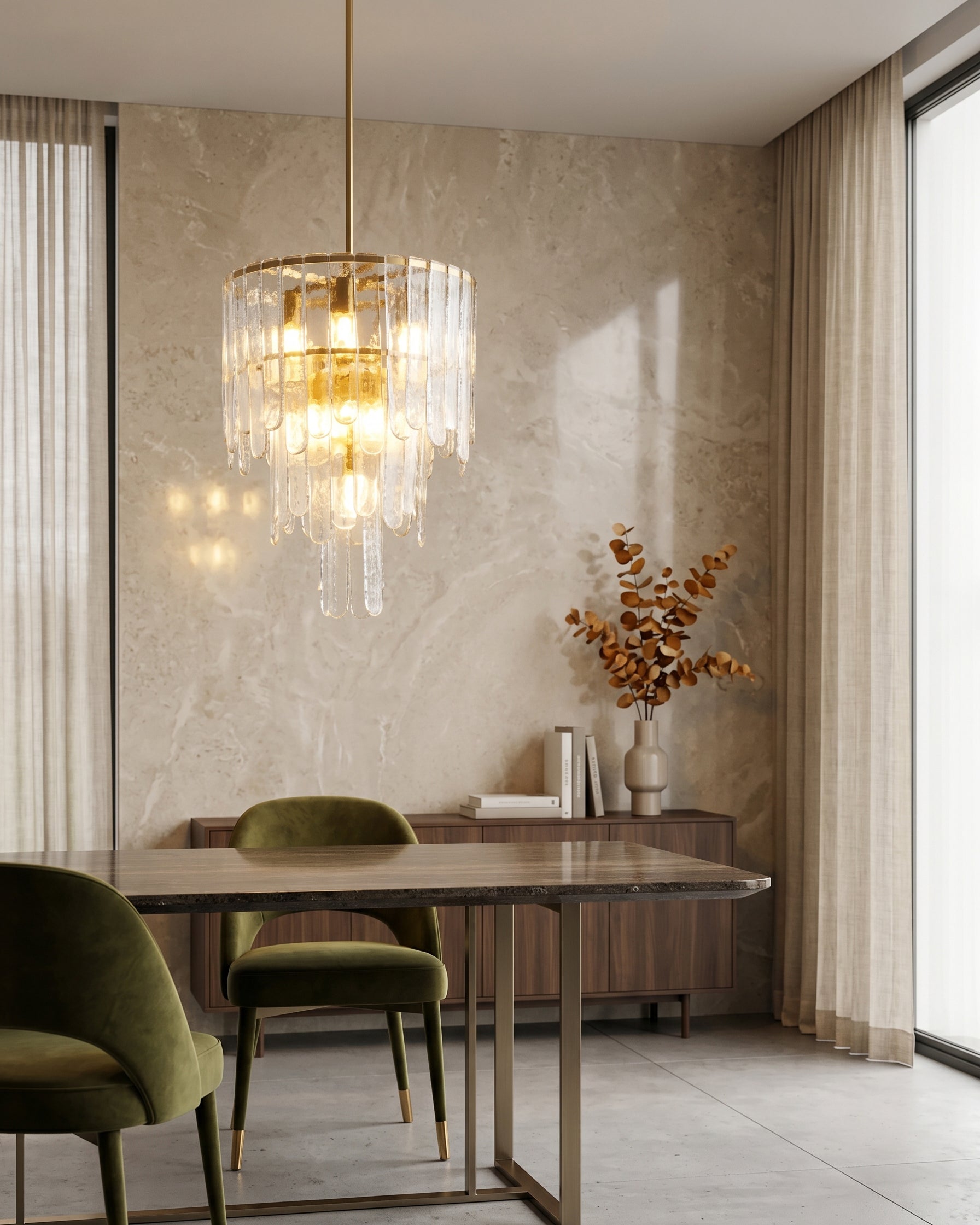 Glacier Tiered Glass Chandelier