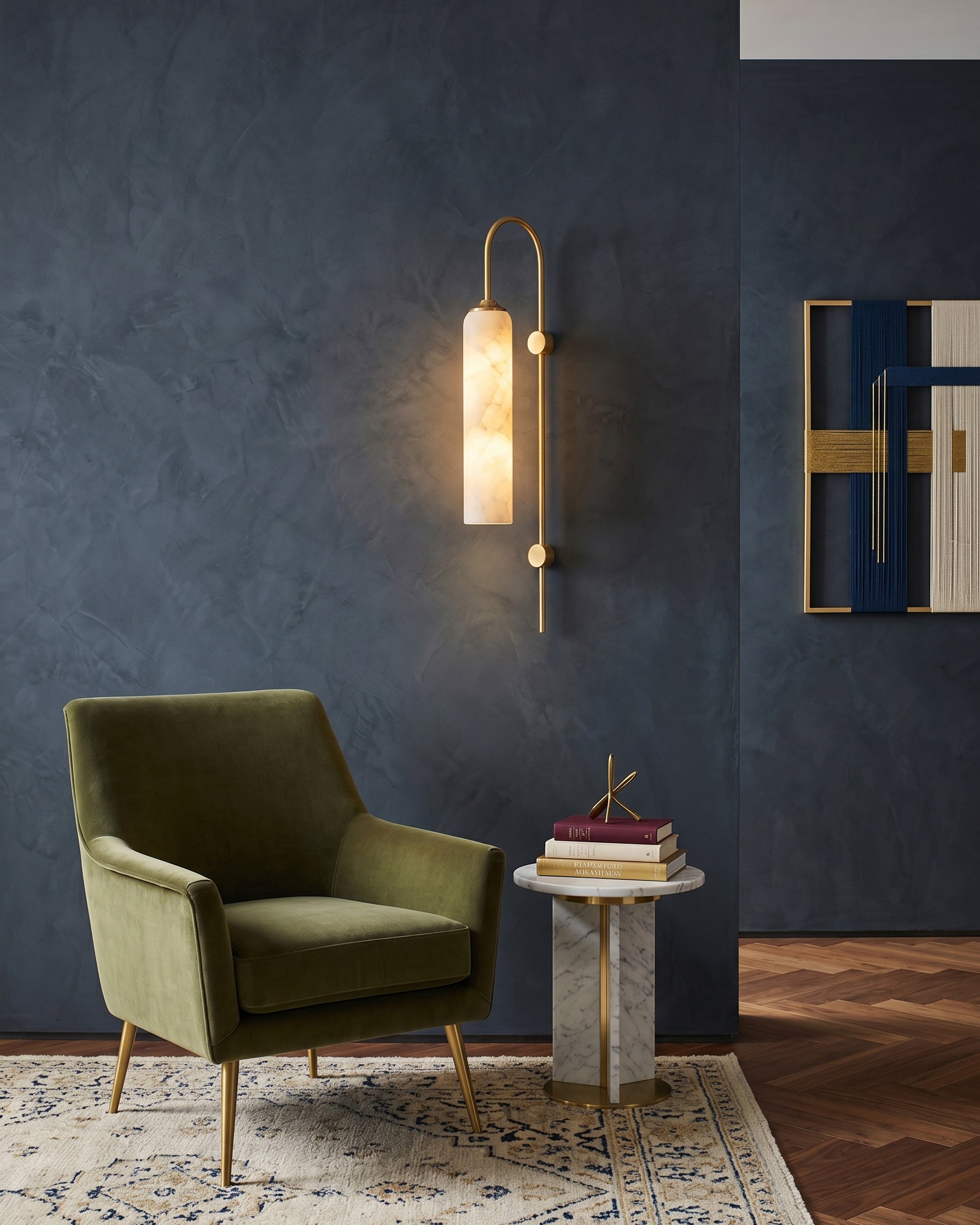 Float Long Tube Alabaster Wall Sconce