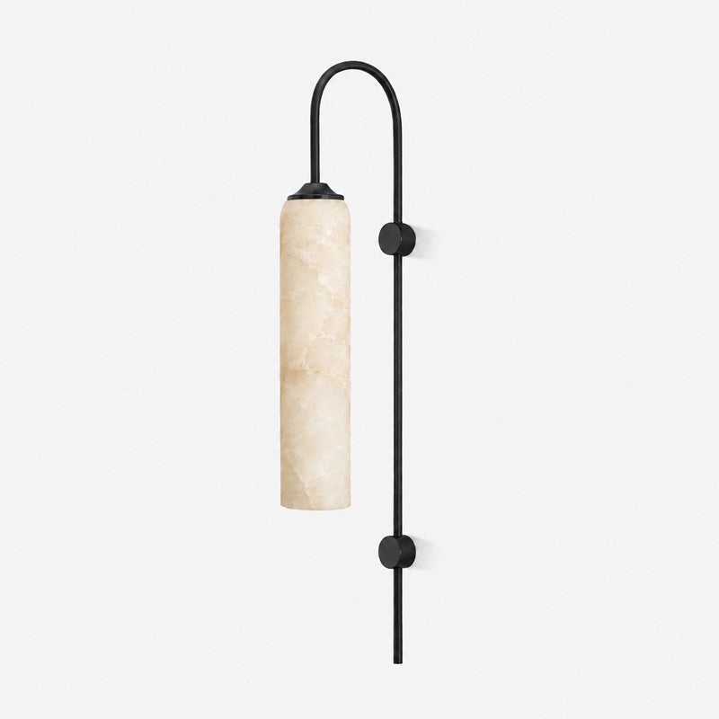 Float Long Tube Alabaster Wall Sconce