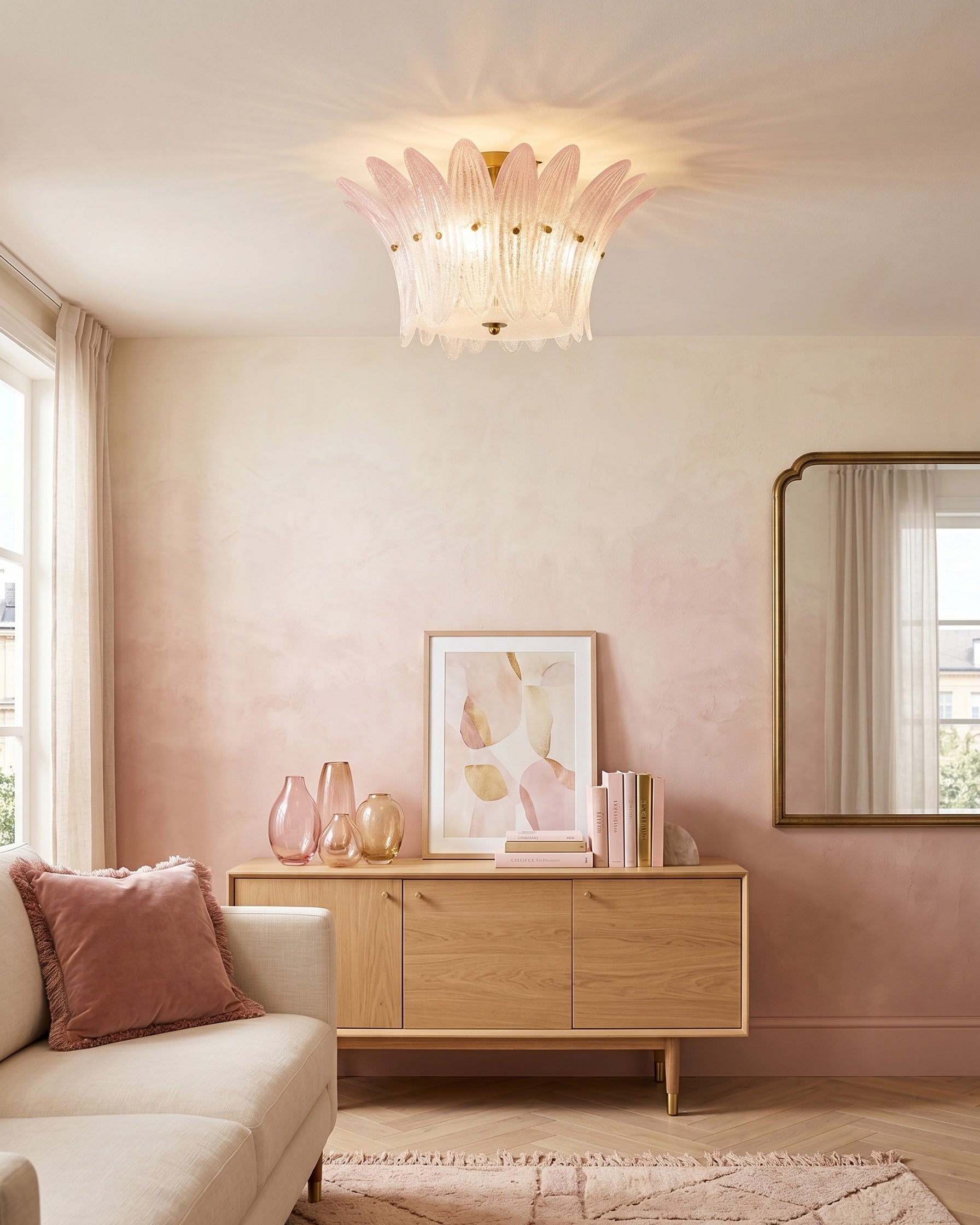 Paloma Pink Petal Flush Mount