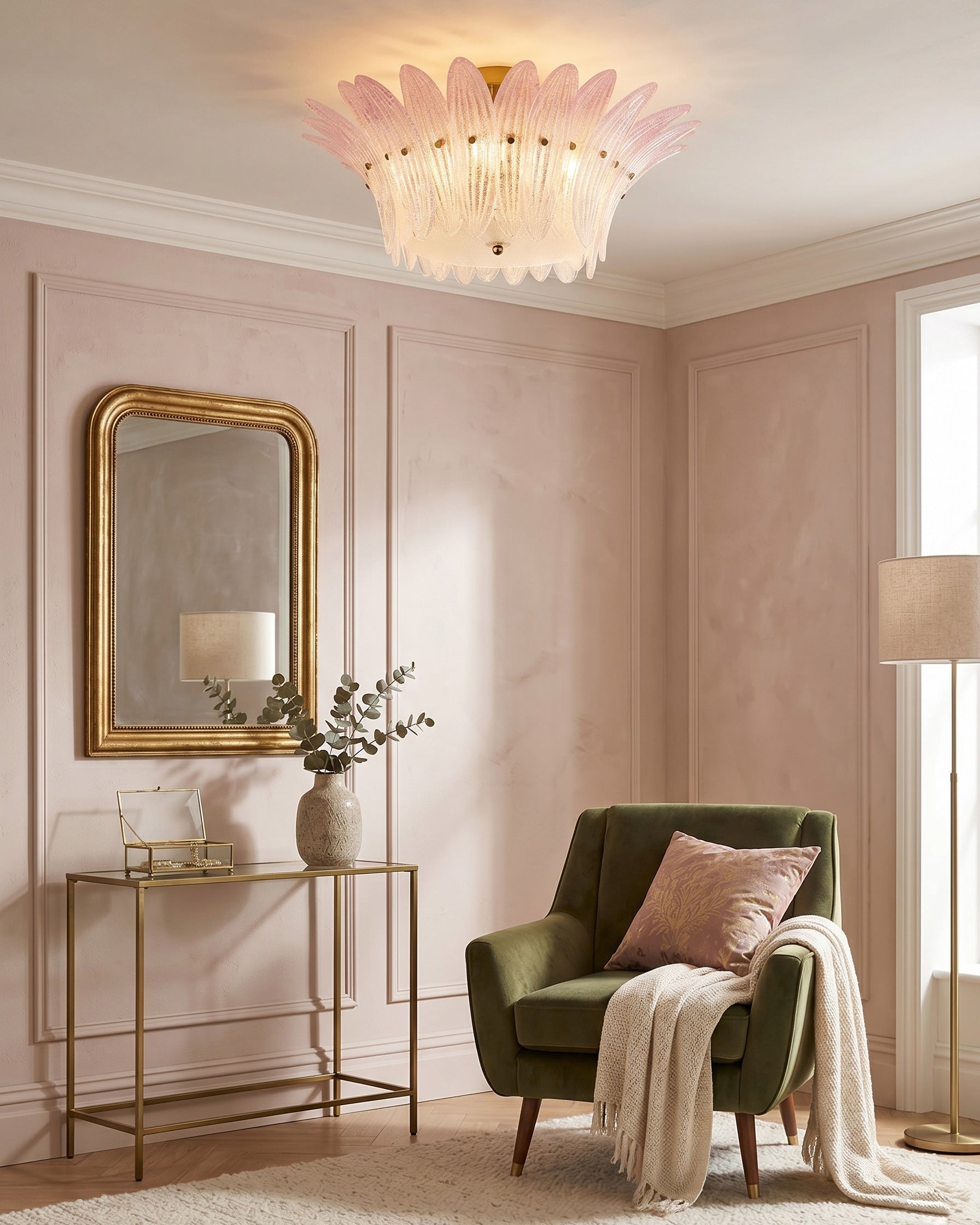 Paloma Pink Petal Flush Mount