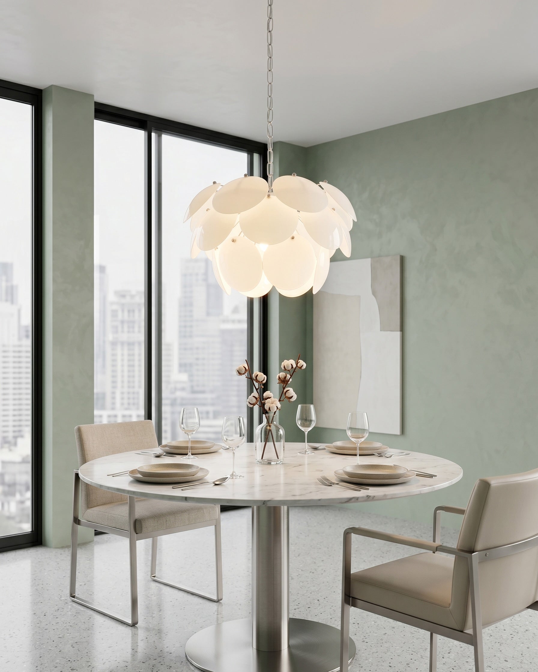 Pine Cones Glass Chandelier