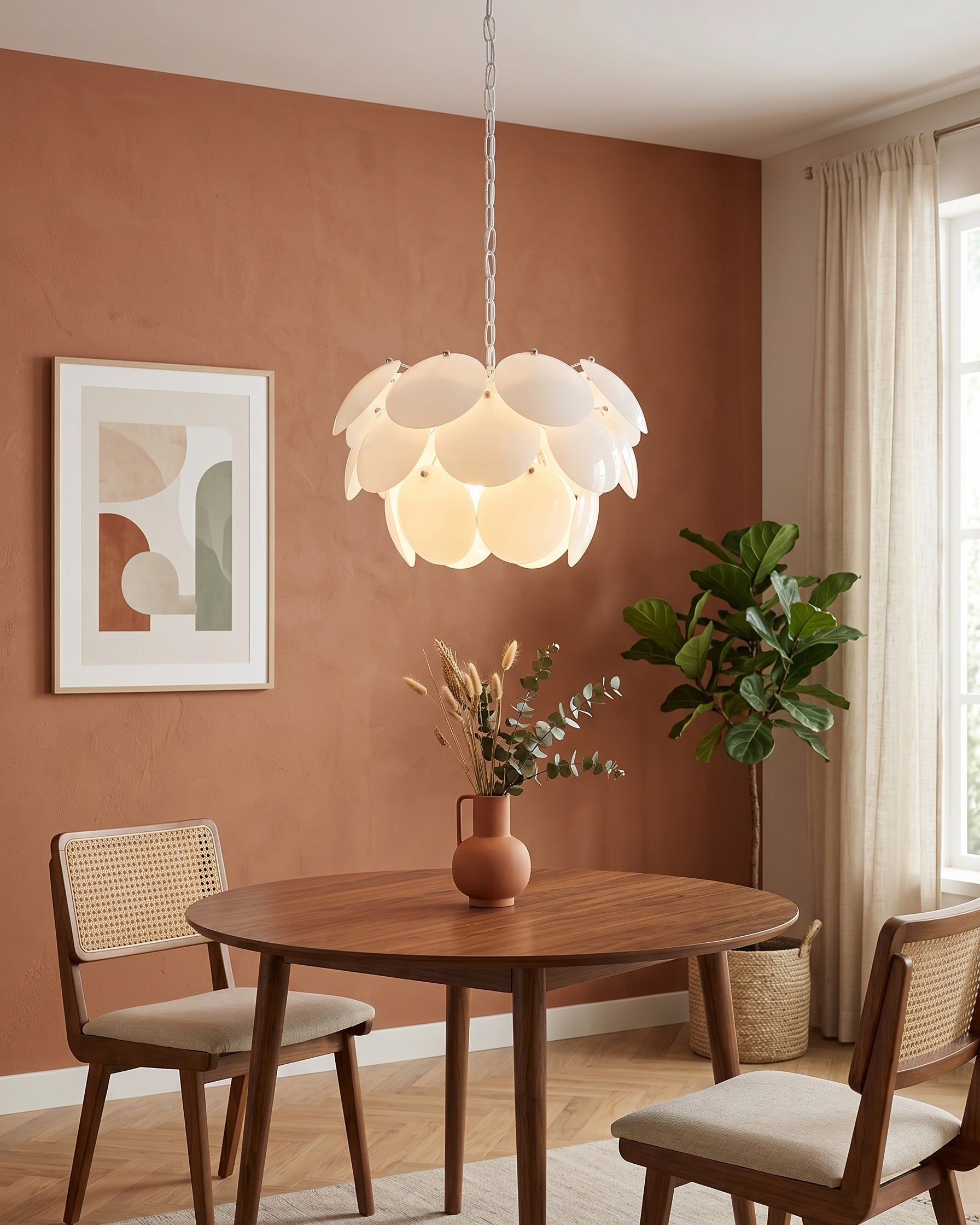 Pine Cones Glass Chandelier