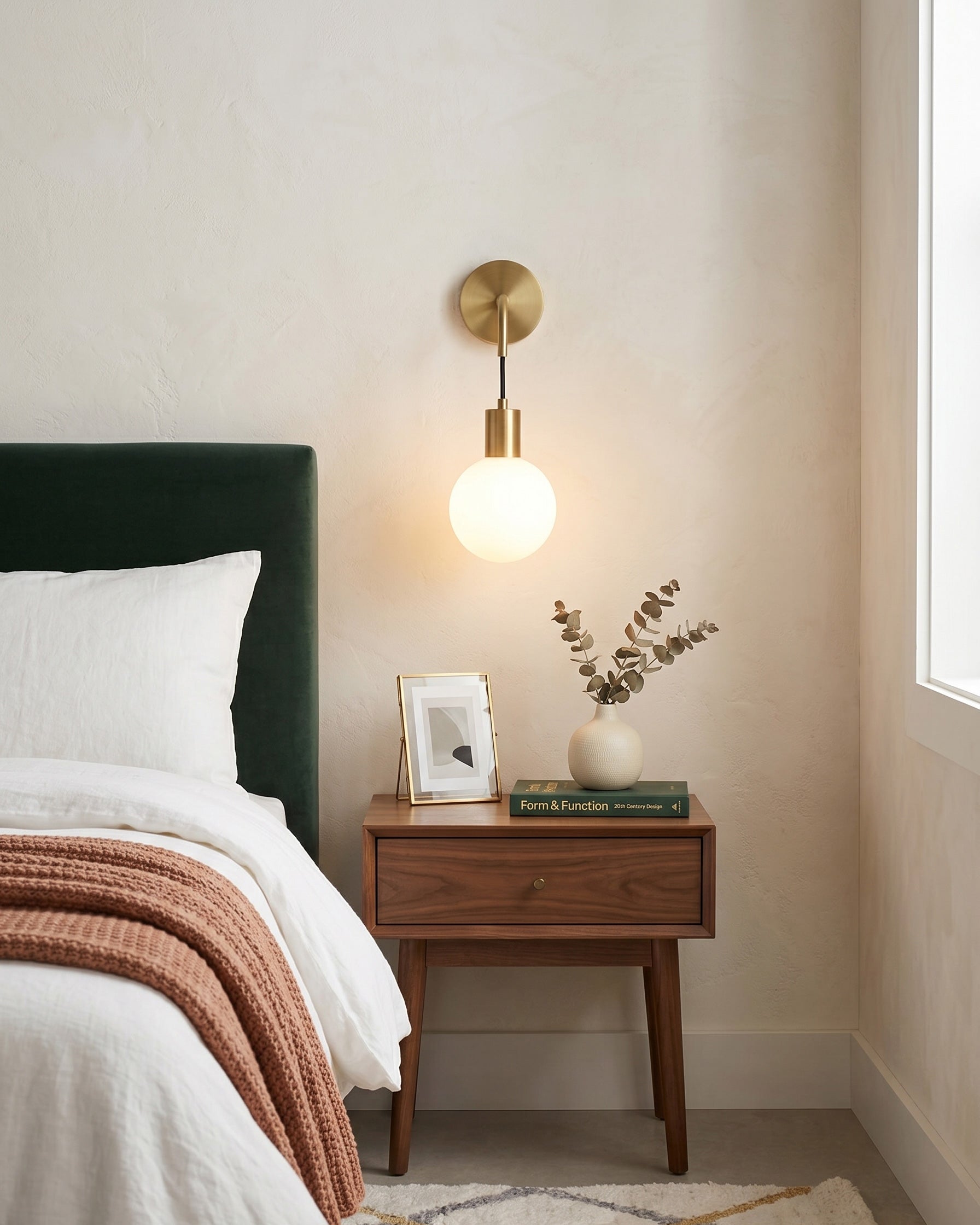 Theo Brass Globe Wall Sconce