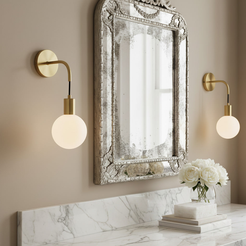 Theo Brass Globe Wall Sconce