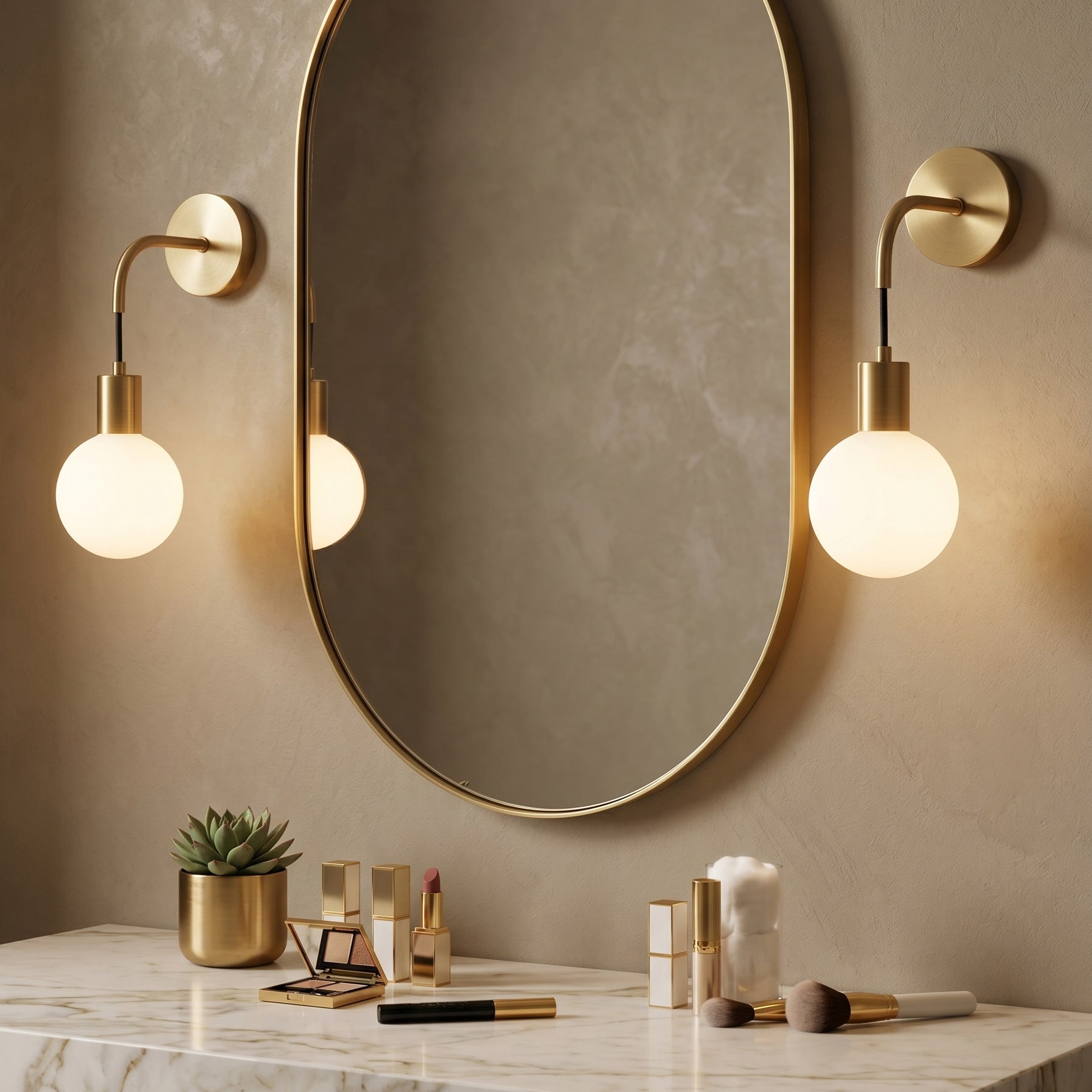 Theo Brass Globe Wall Sconce