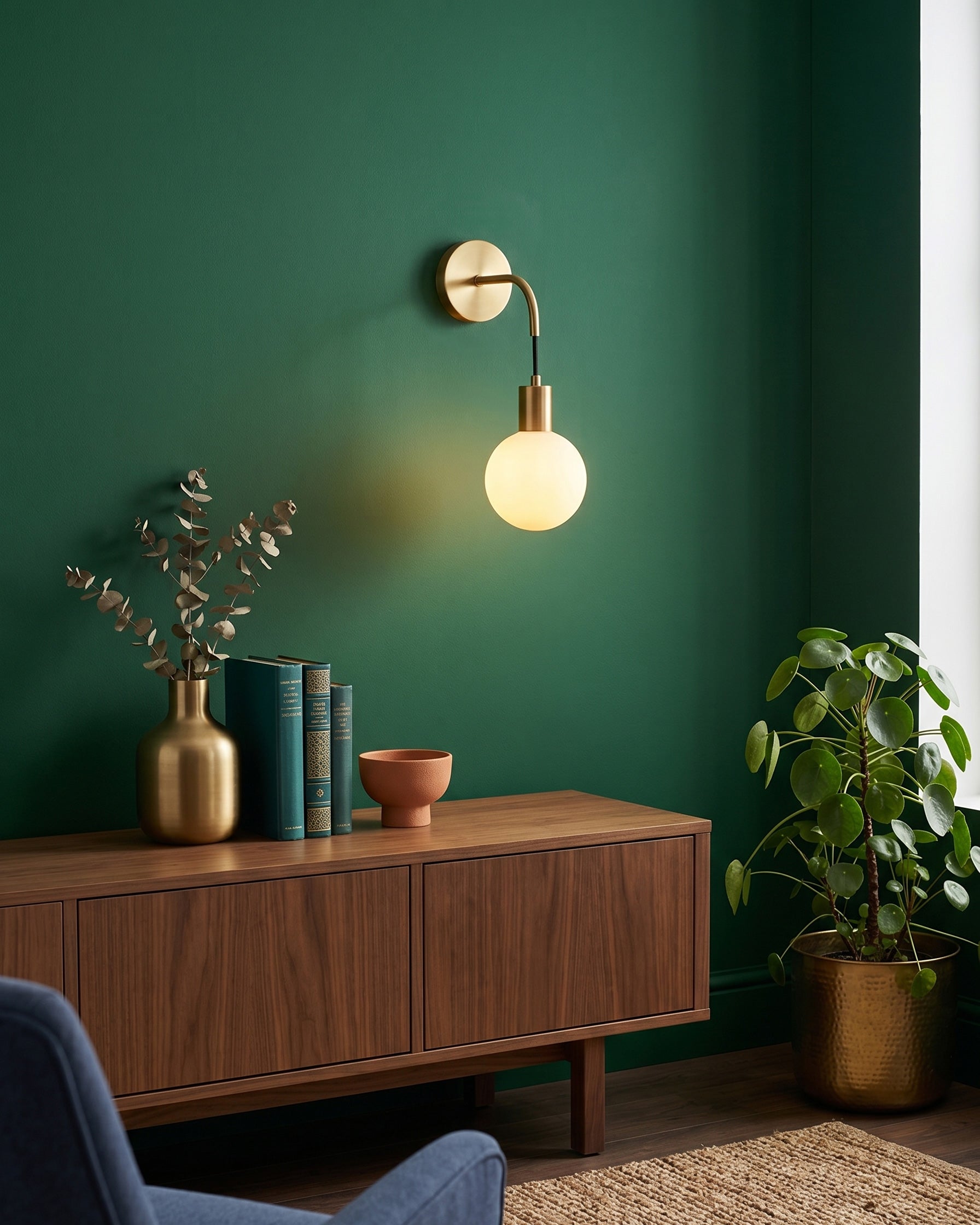 Theo Brass Globe Wall Sconce