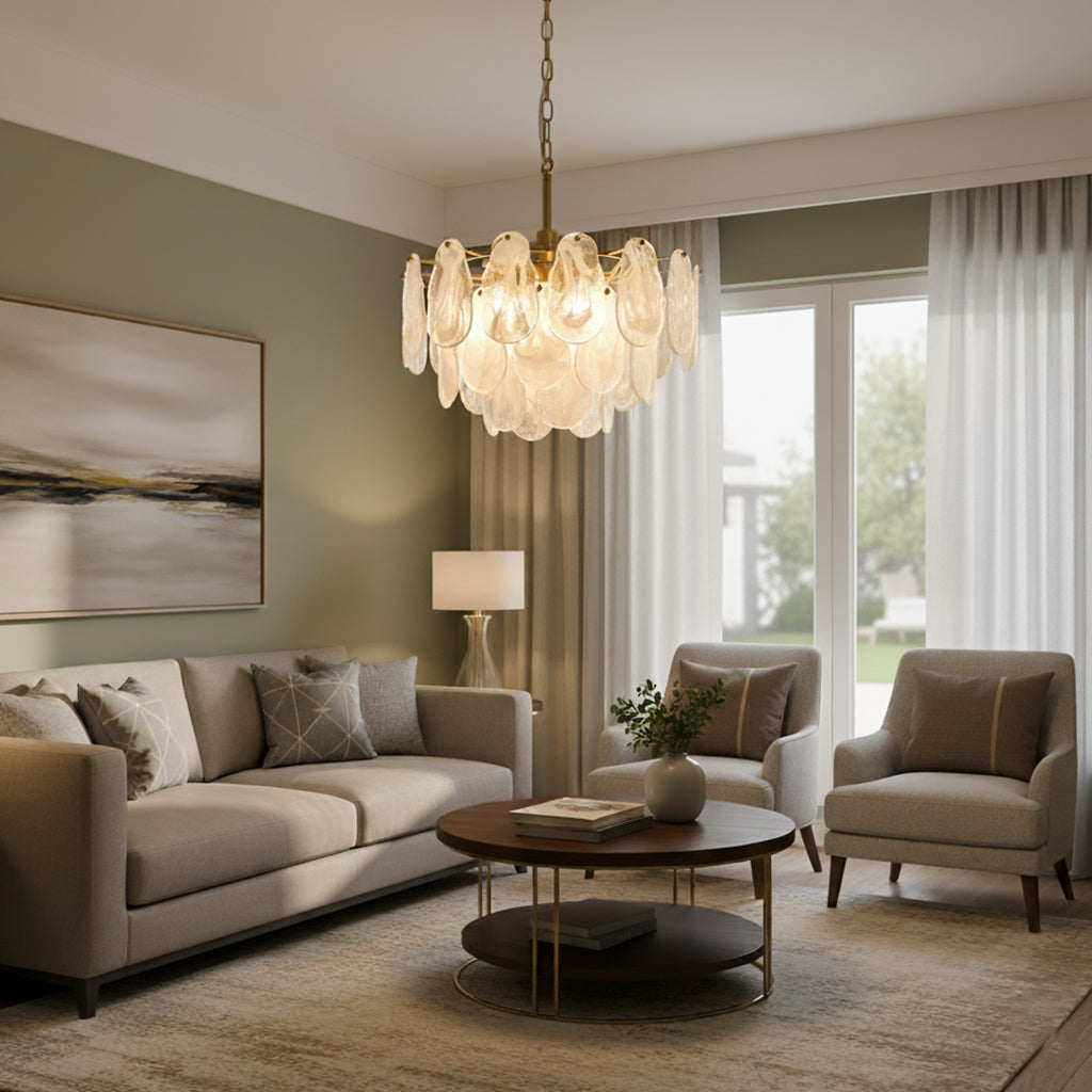 Round Cloud Glass Chandelier