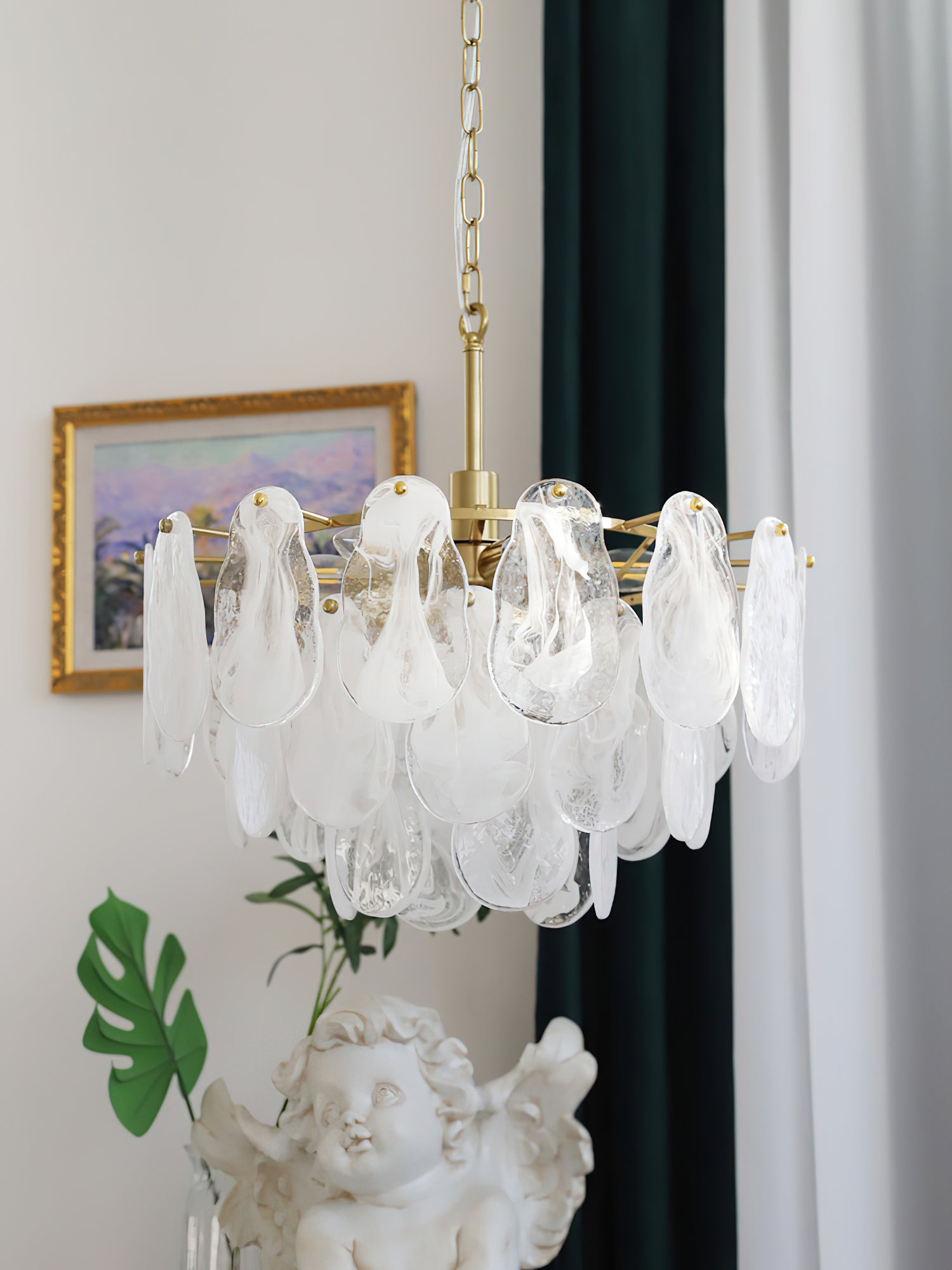 Round Cloud Glass Chandelier