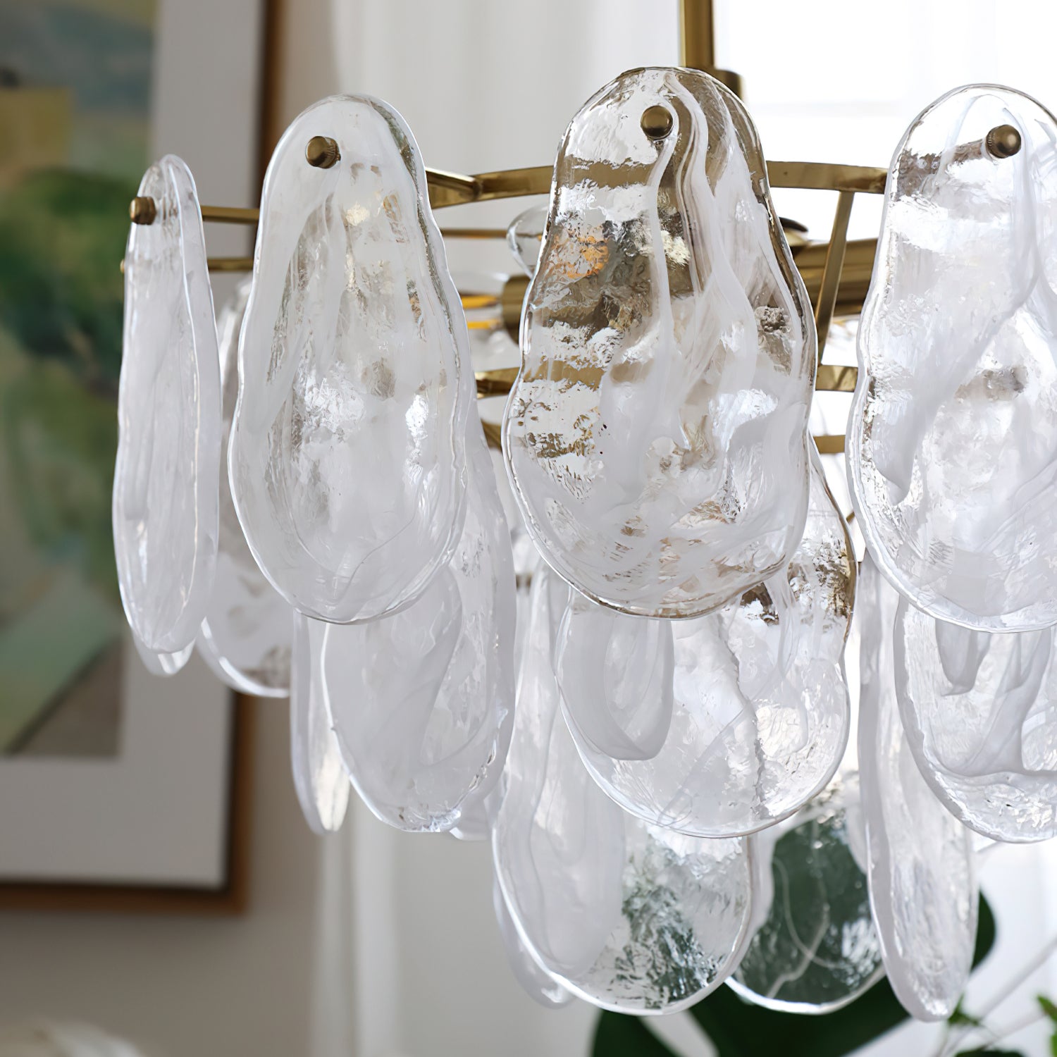 Round Cloud Glass Chandelier