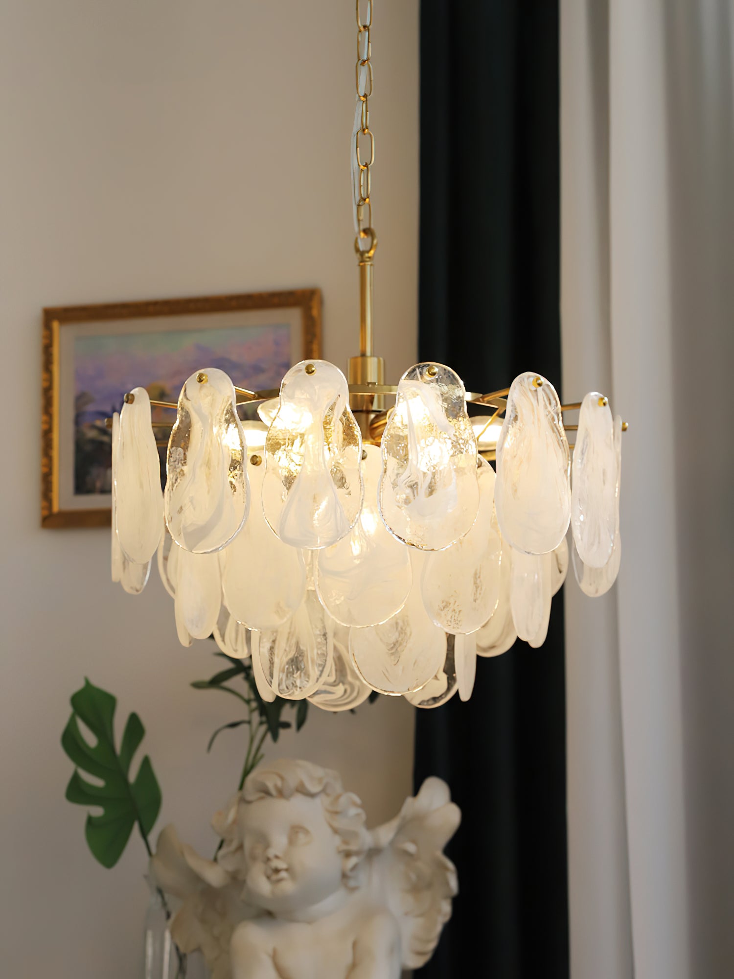 Round Cloud Glass Chandelier