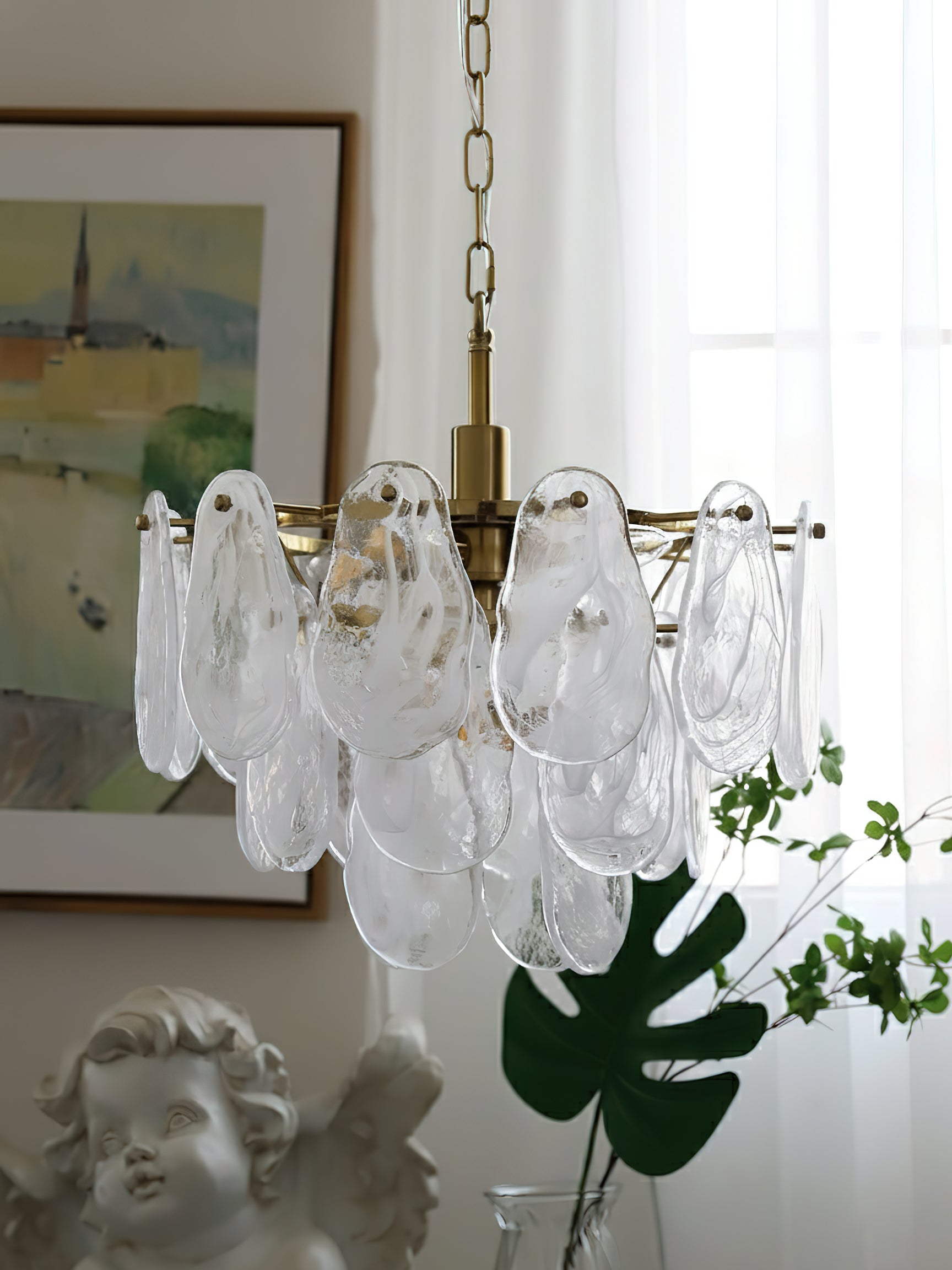 Round Cloud Glass Chandelier