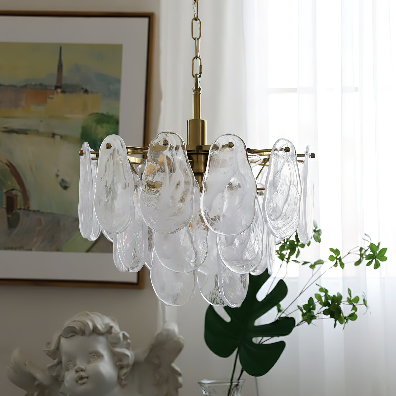 Round Cloud Glass Chandelier