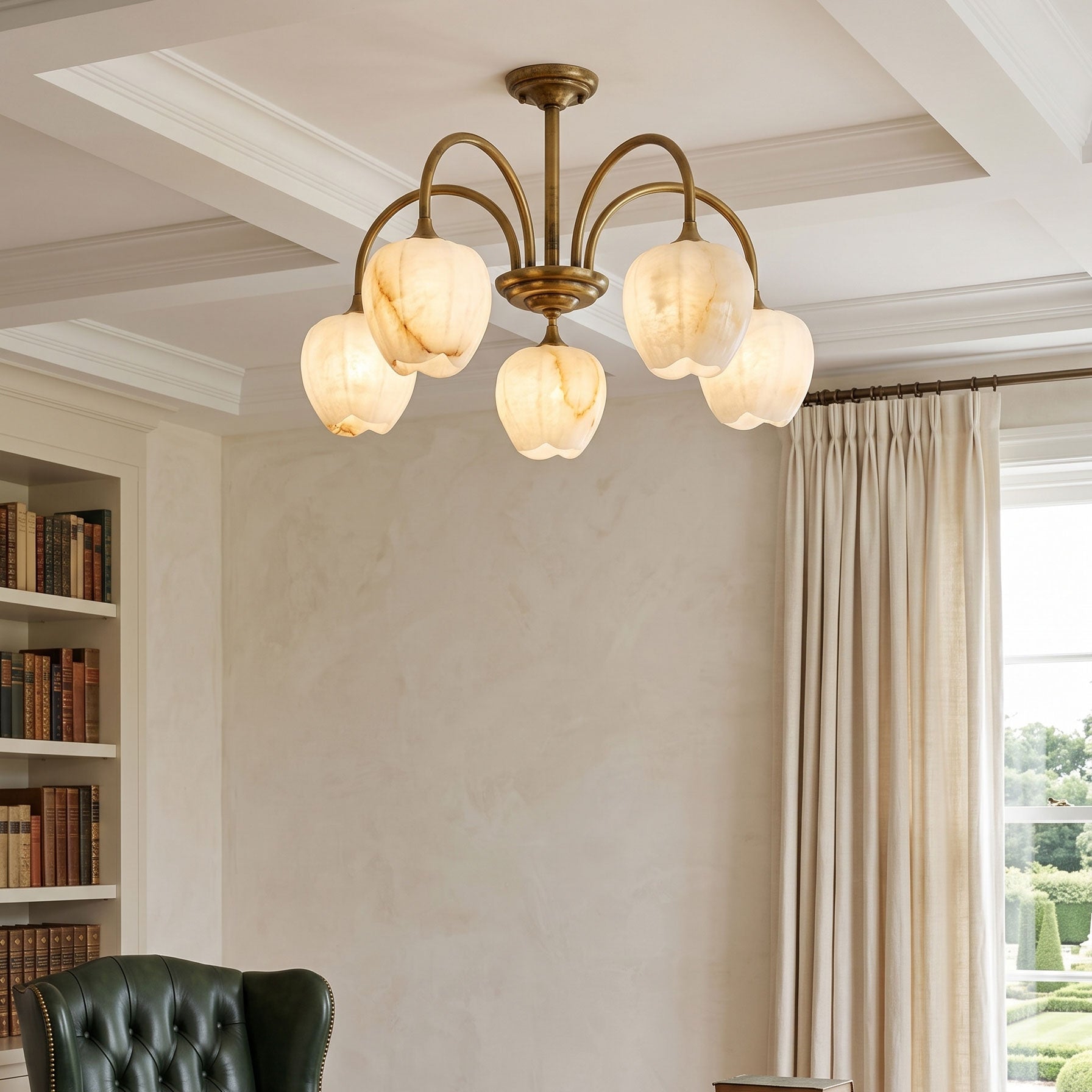 Rowena Alabaster Floral Chandelier