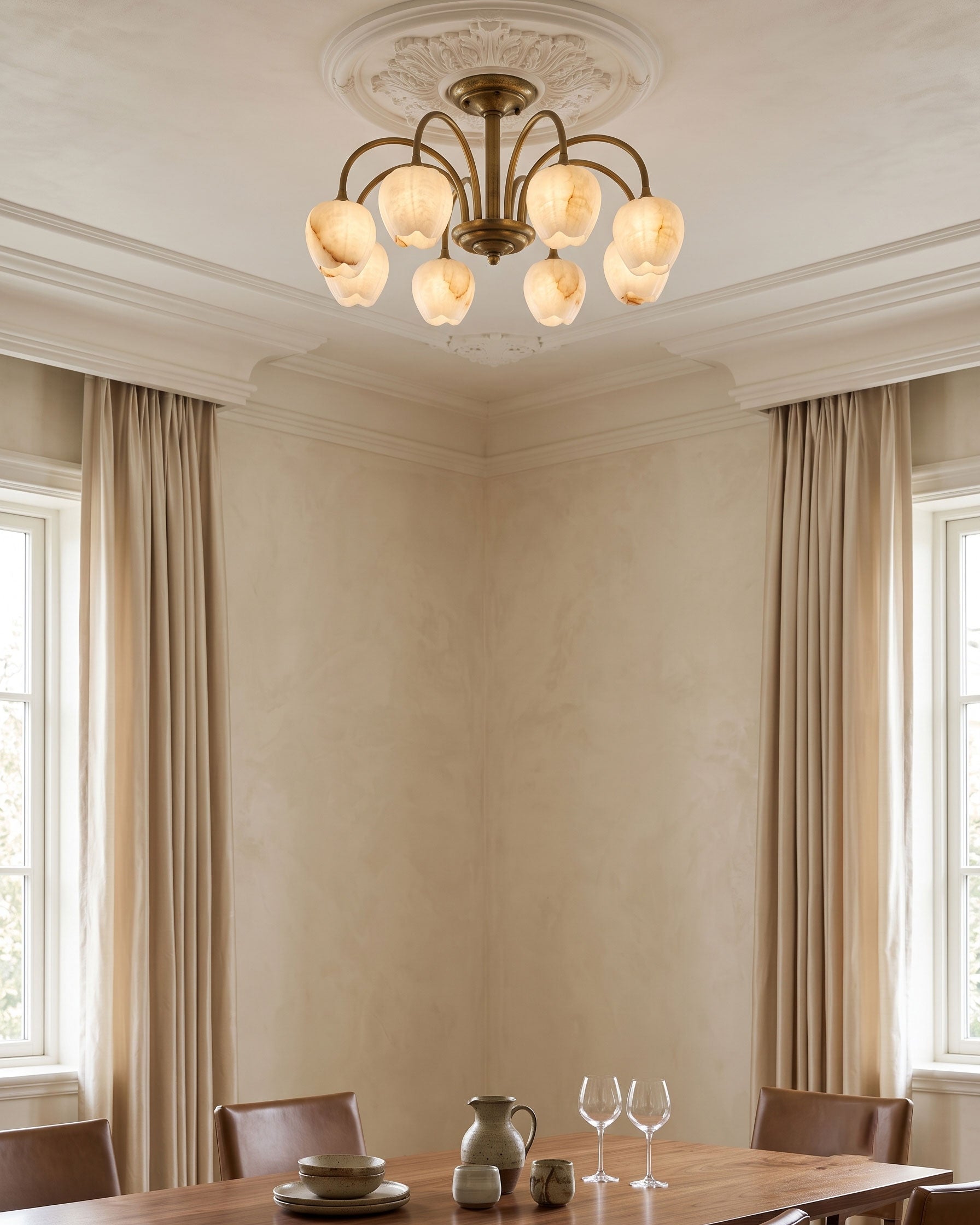 Rowena Alabaster Floral Chandelier