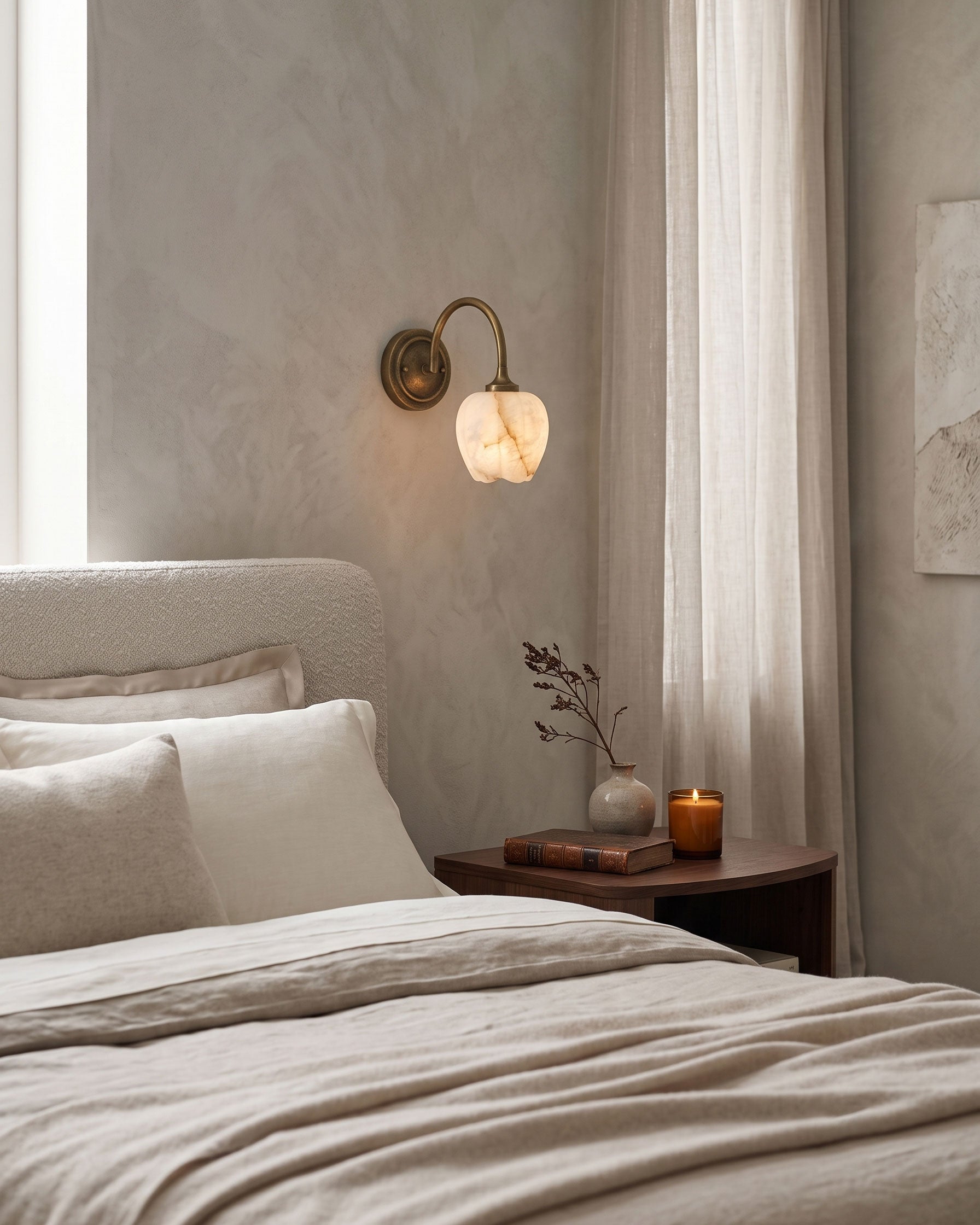 Rowena Alabaster Floral Wall Sconce