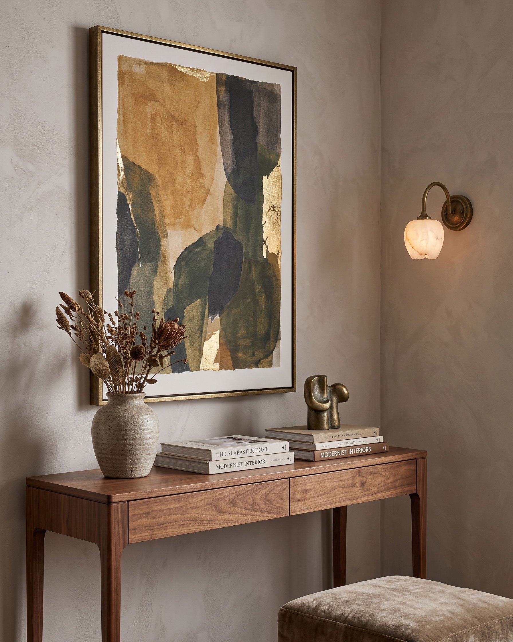 Rowena Alabaster Floral Wall Sconce