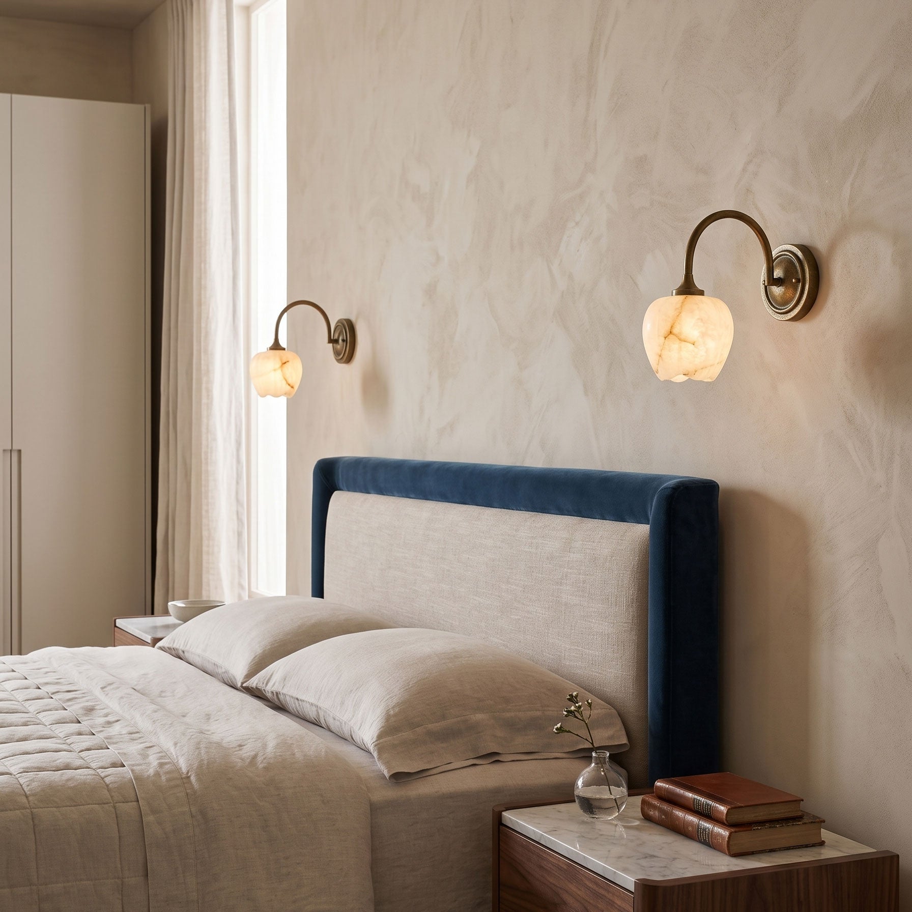 Rowena Alabaster Floral Wall Sconce
