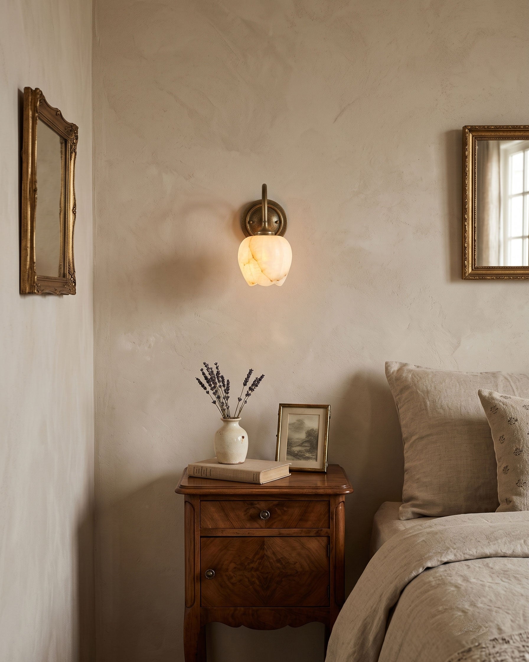 Rowena Alabaster Floral Wall Sconce