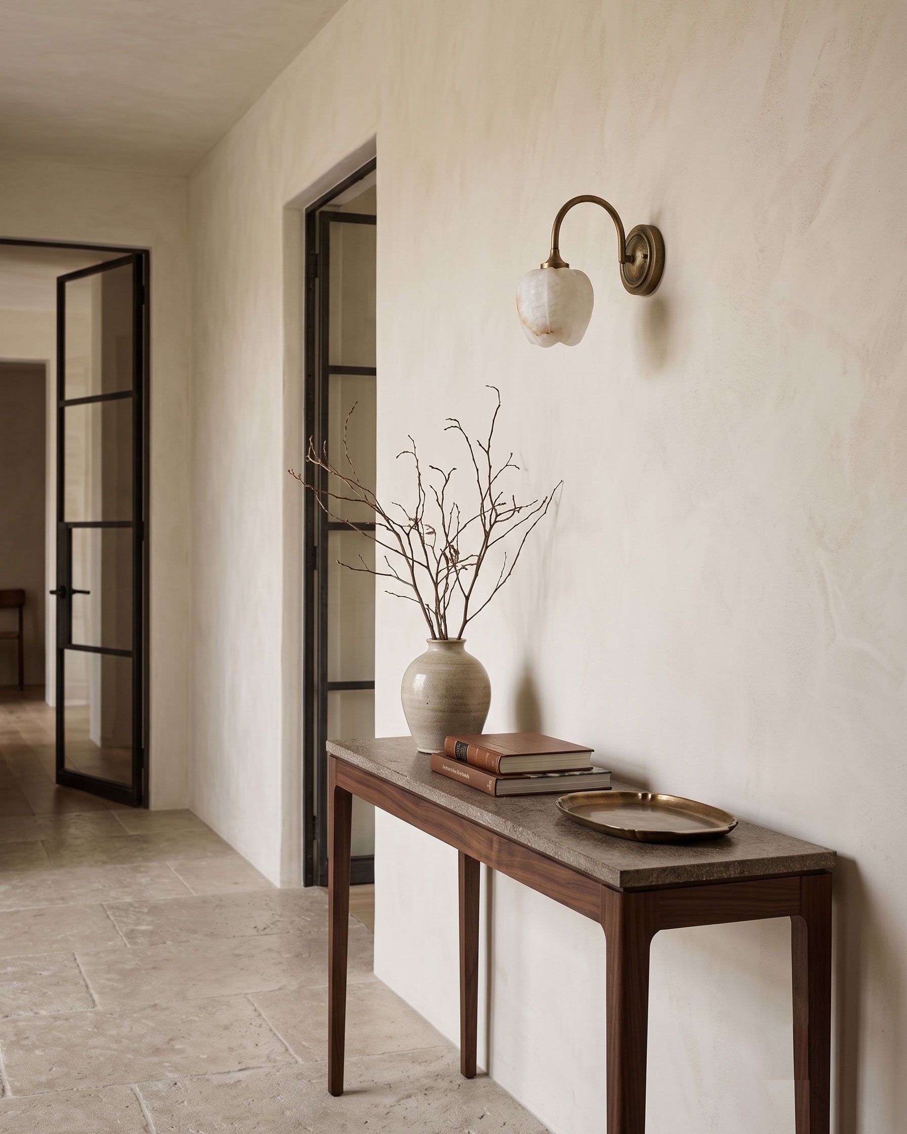 Rowena Alabaster Floral Wall Sconce