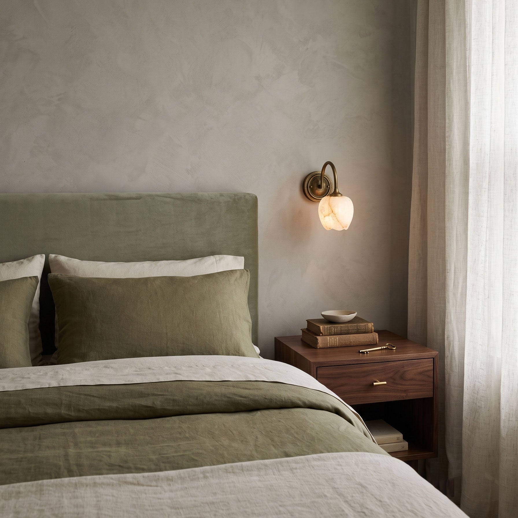 Rowena Alabaster Floral Wall Sconce