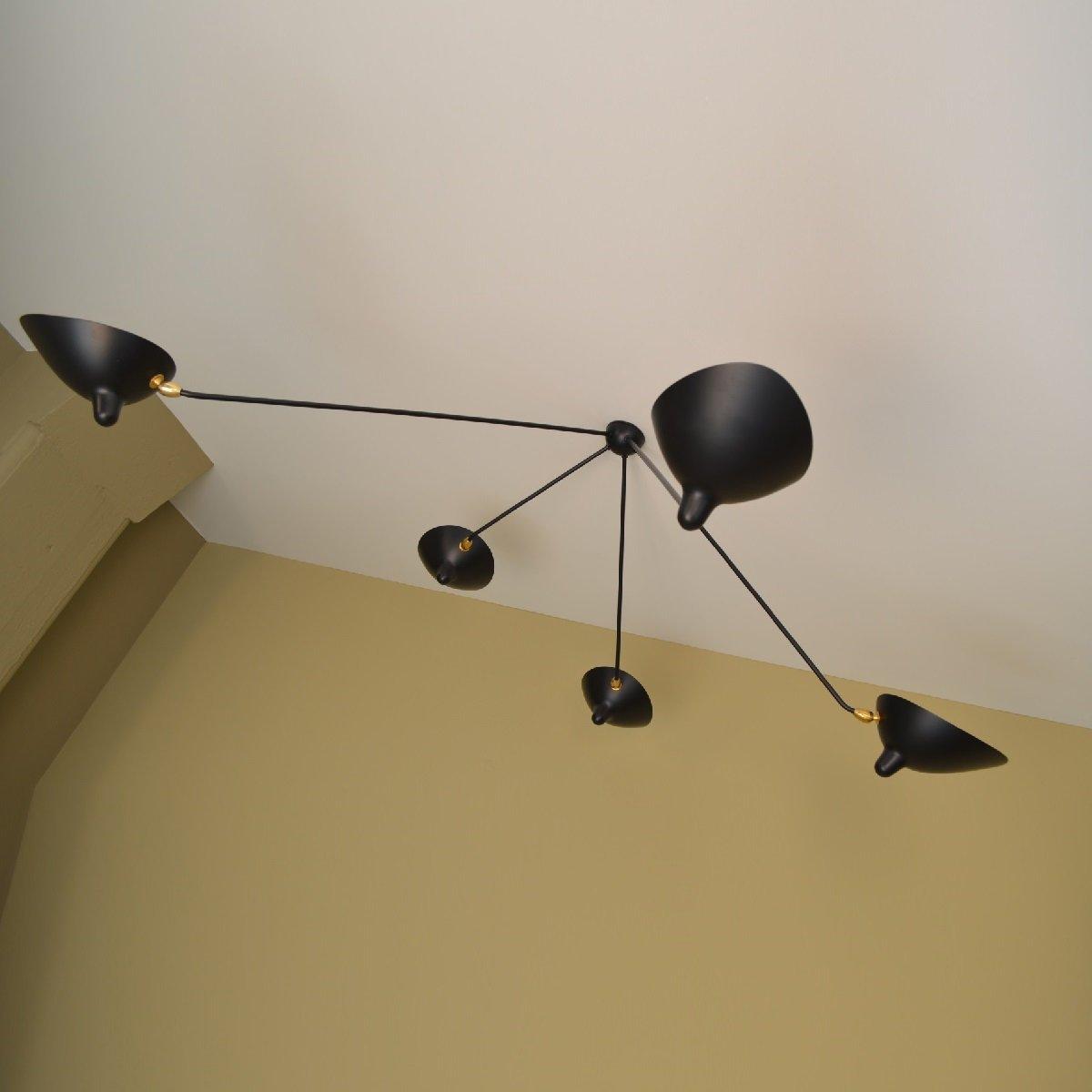 Leaning Serge Mouille Ceiling Lamp B