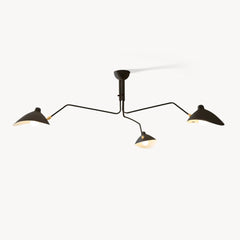 Luminaire plafond trois bras Serge Mouille horizontal