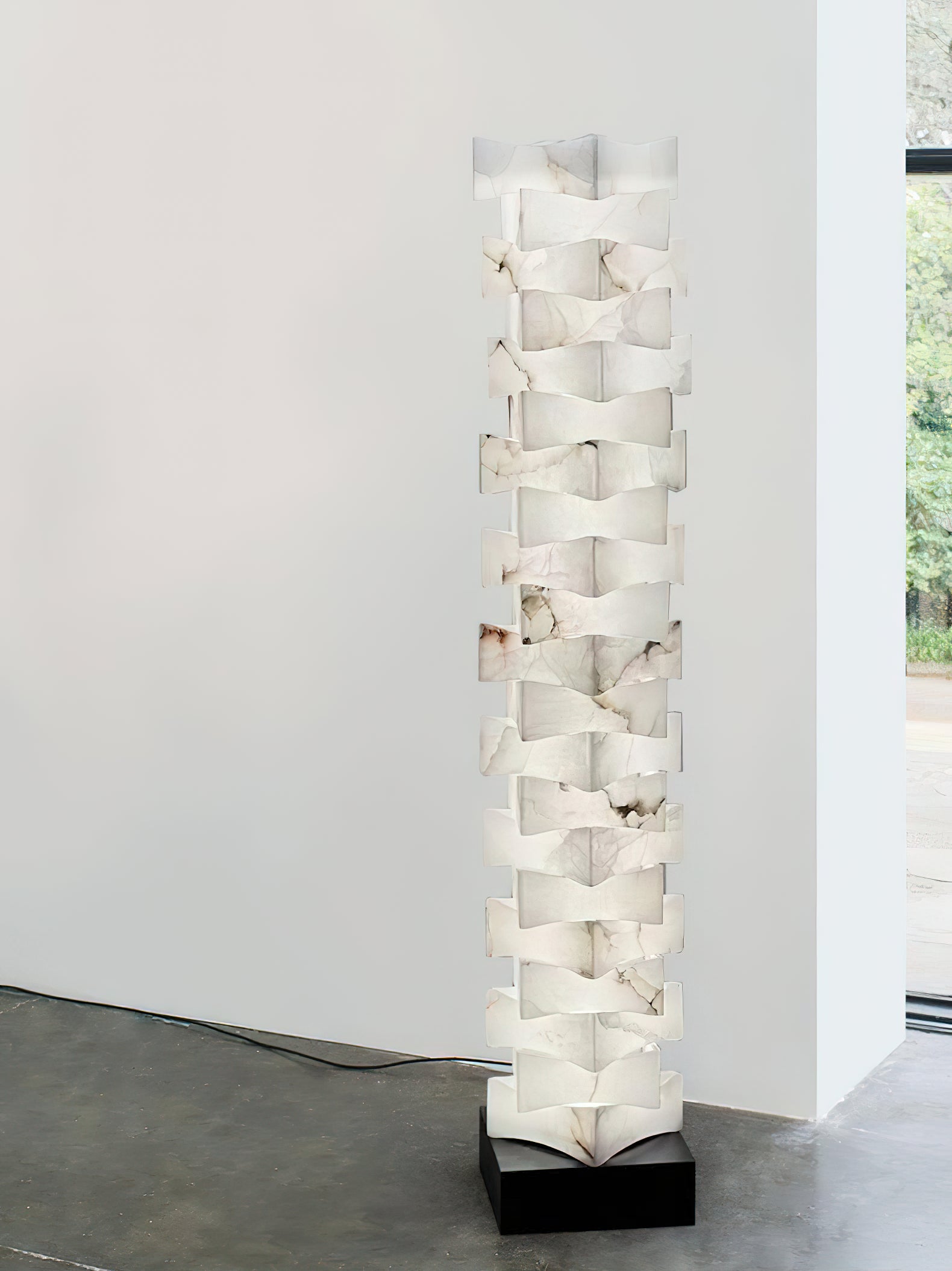 Stacked Alabaster Floor Lamp