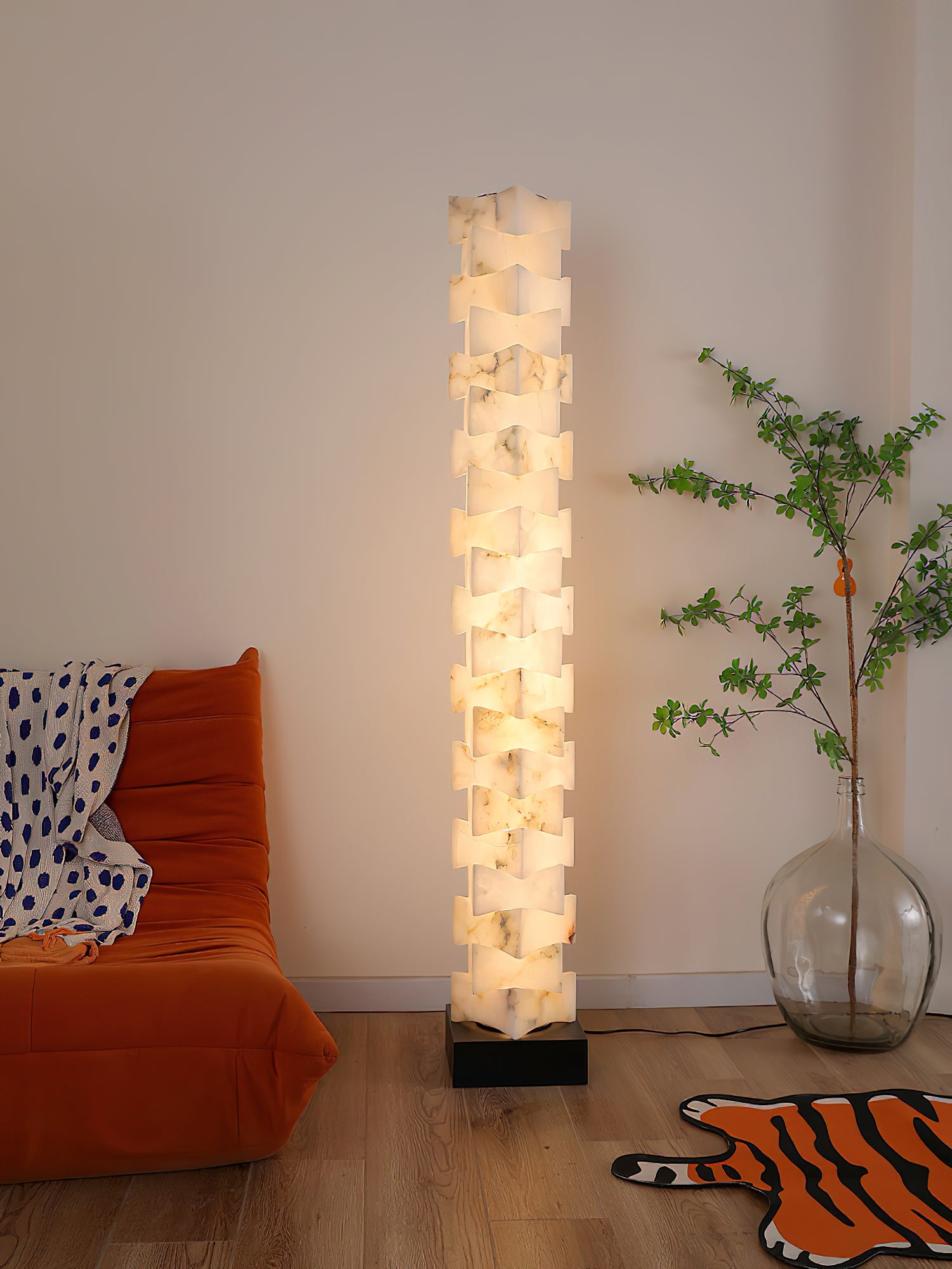 Stacked Alabaster Floor Lamp