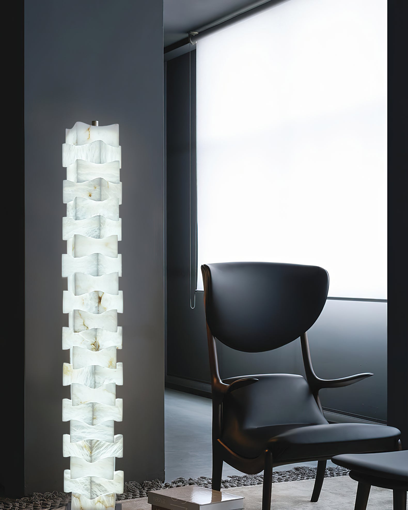 Stacked Alabaster Floor Lamp