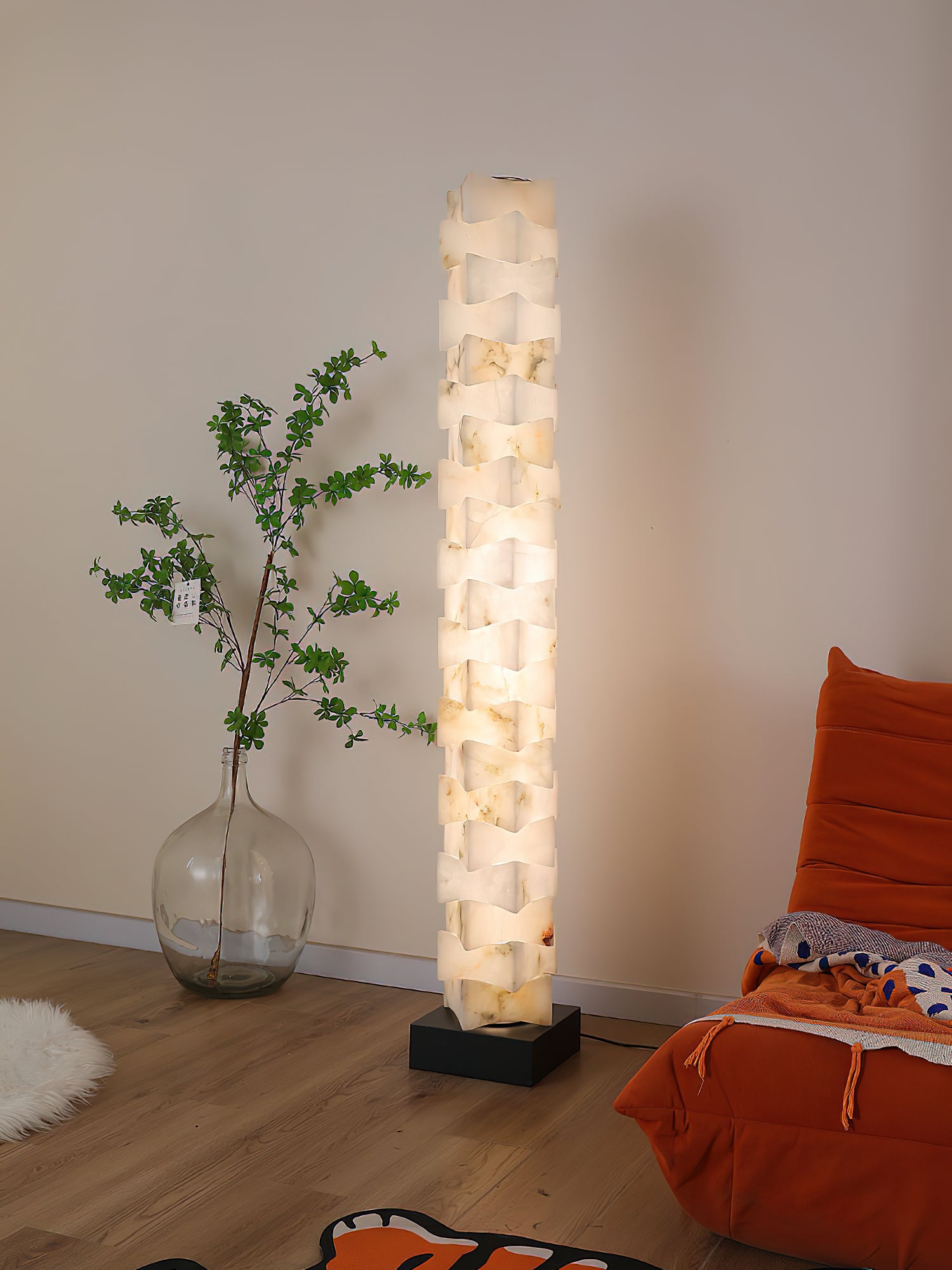 Stacked Alabaster Floor Lamp