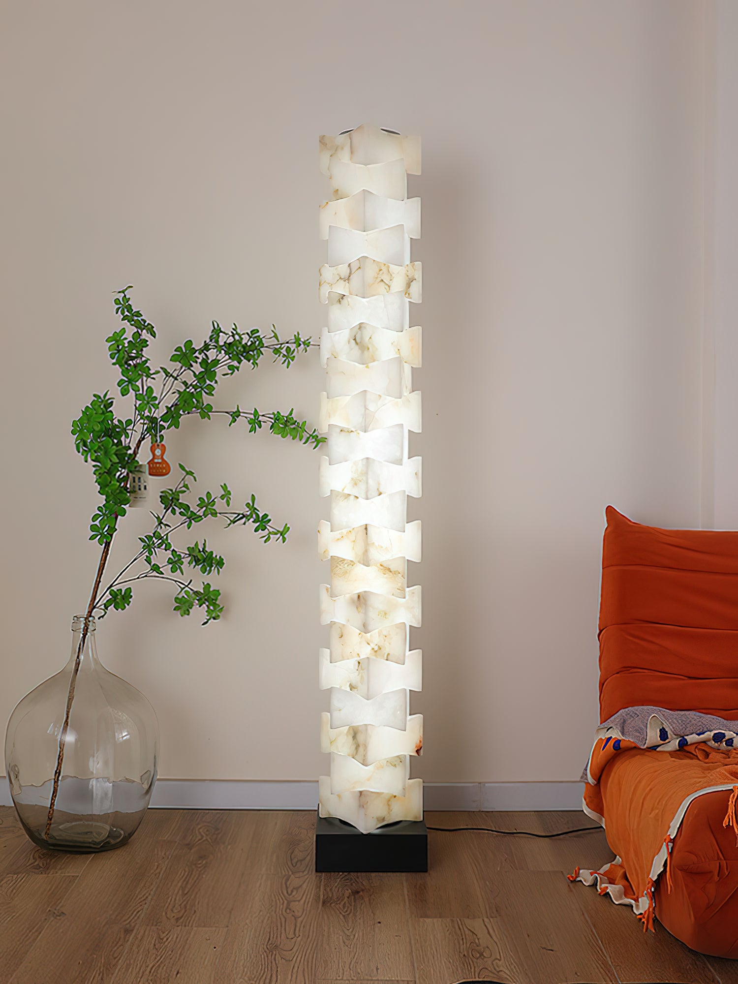 Stacked Alabaster Floor Lamp