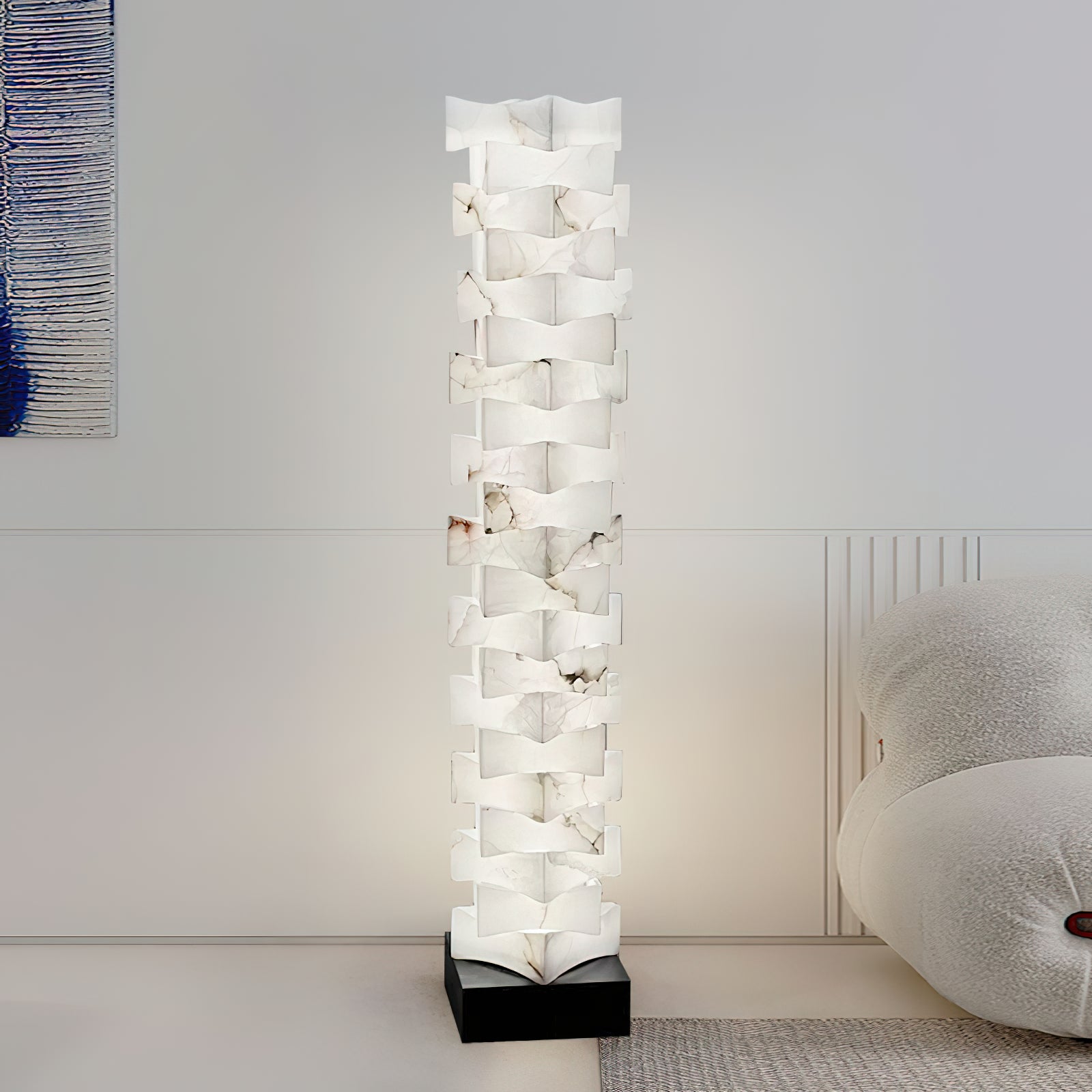 Stacked Alabaster Floor Lamp