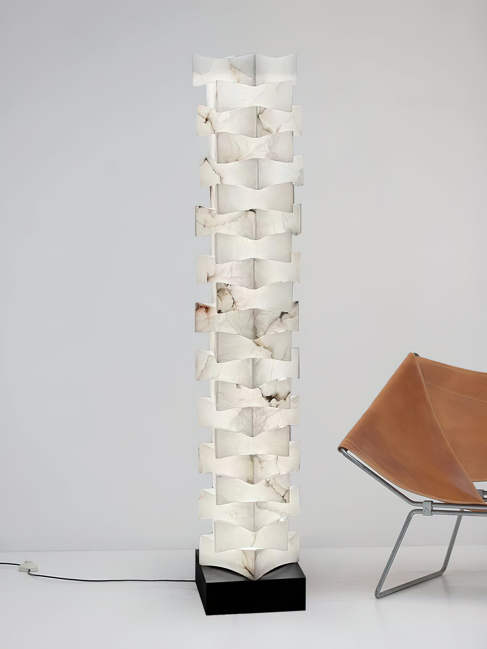 Stacked Alabaster Floor Lamp