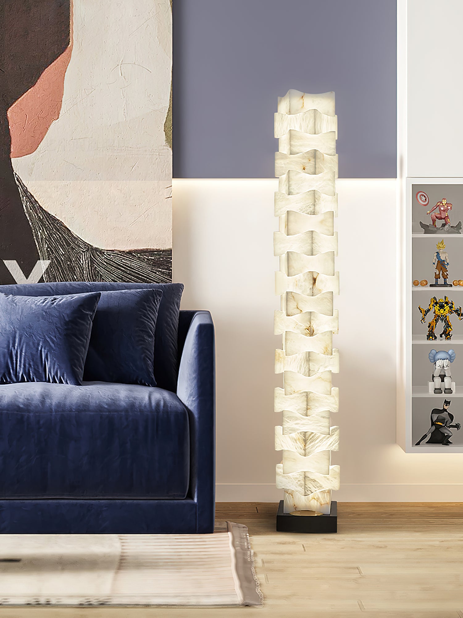 Stacked Alabaster Floor Lamp