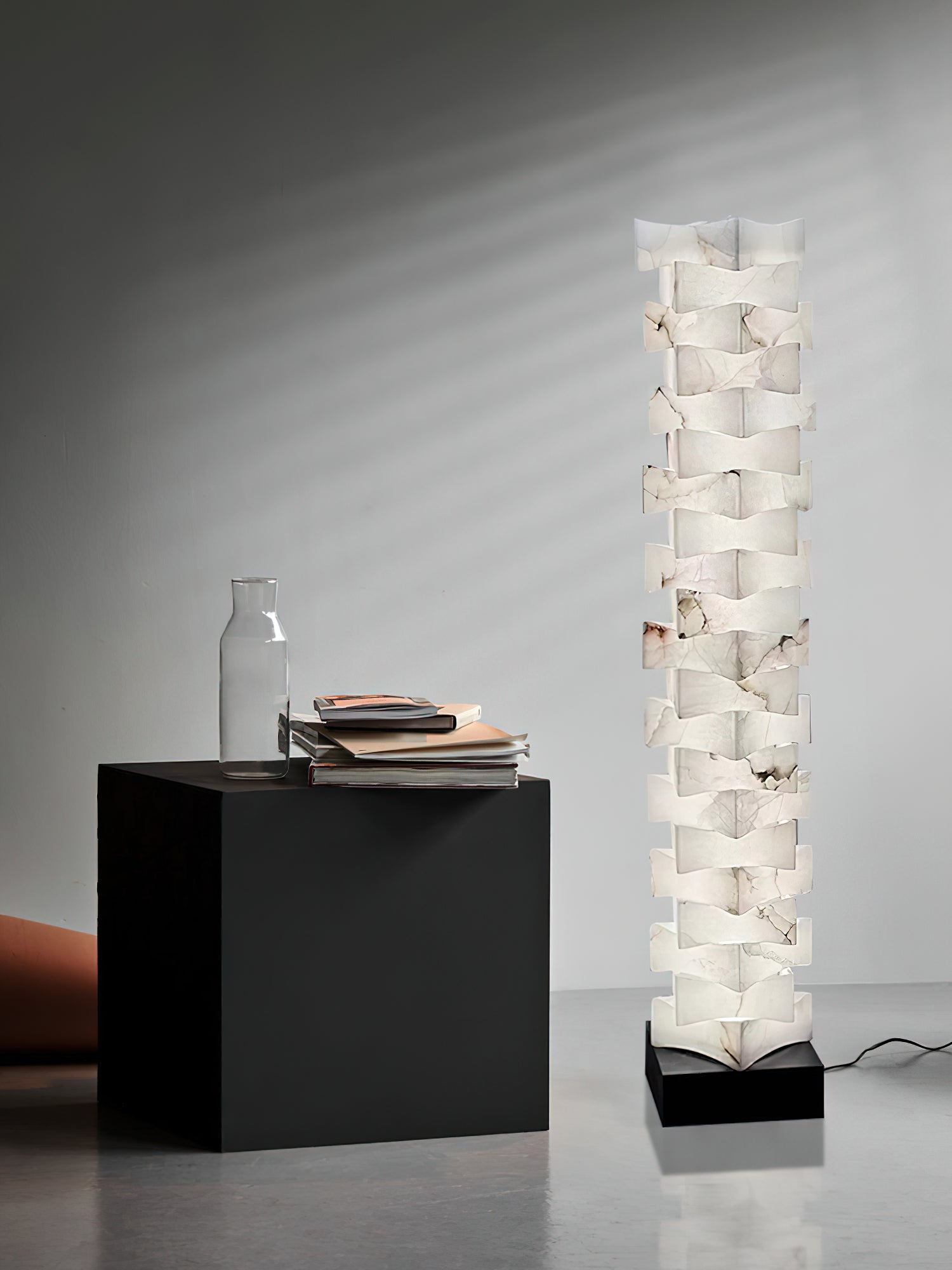 Stacked Alabaster Floor Lamp