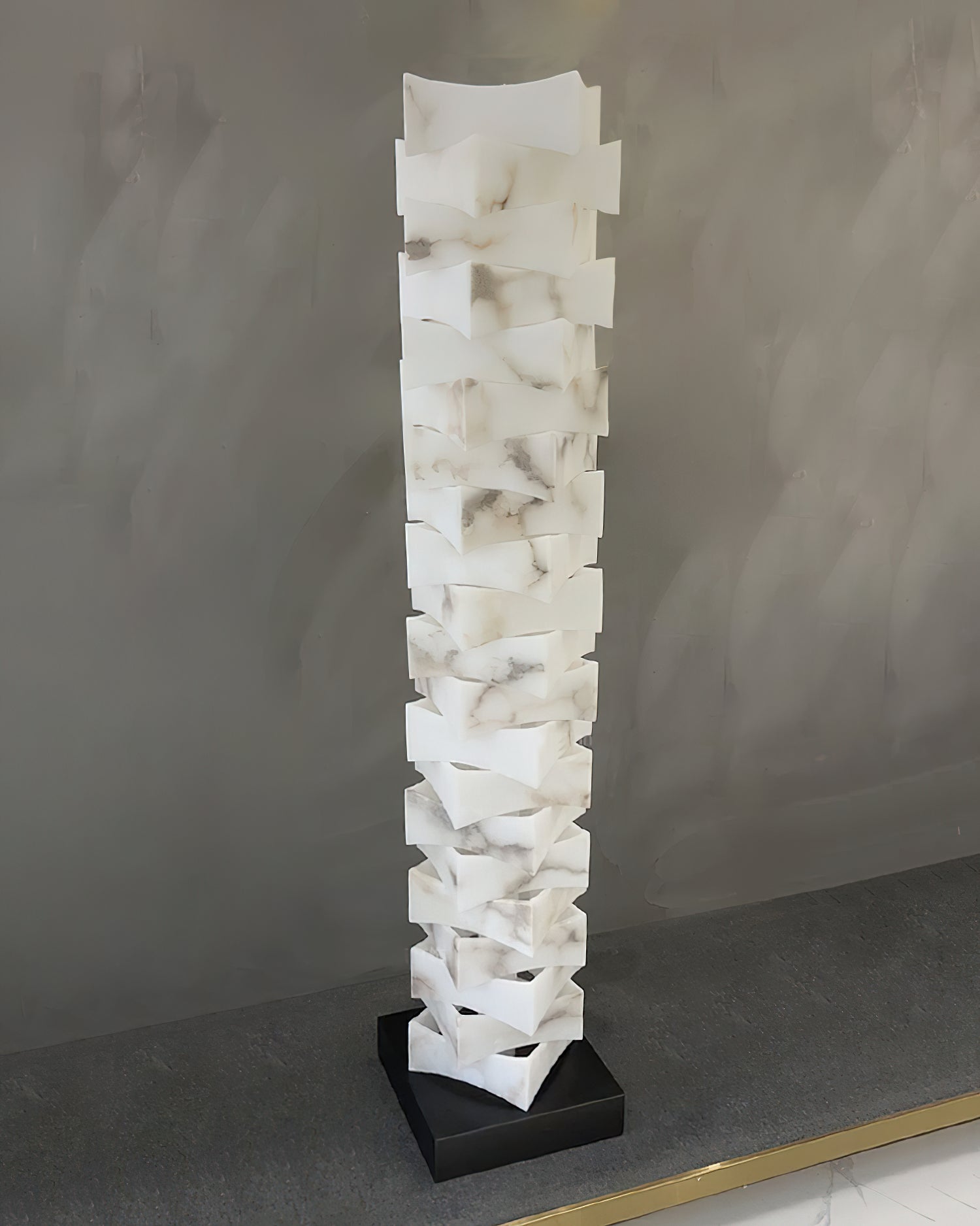 Stacked Alabaster Floor Lamp