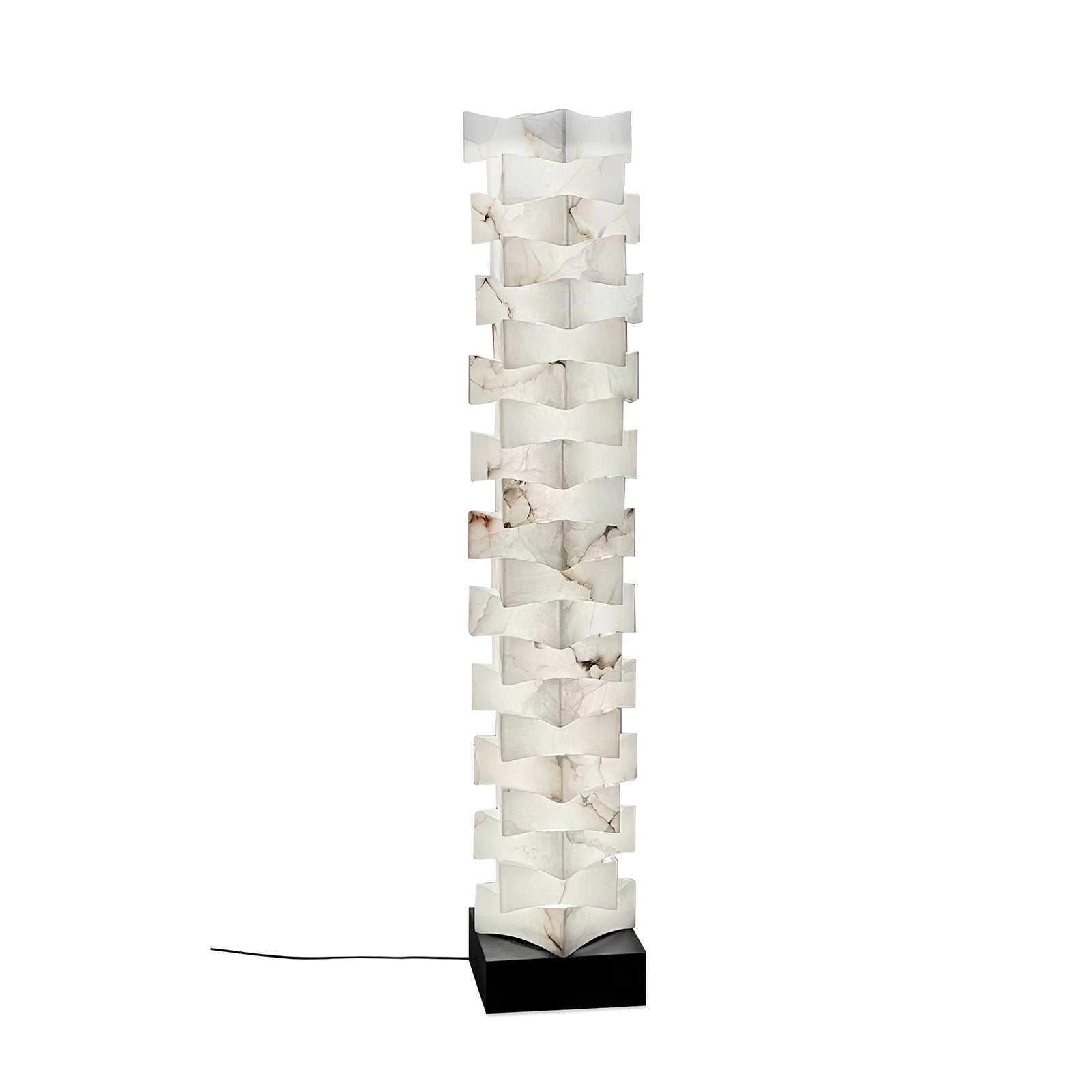 Stacked Alabaster Floor Lamp