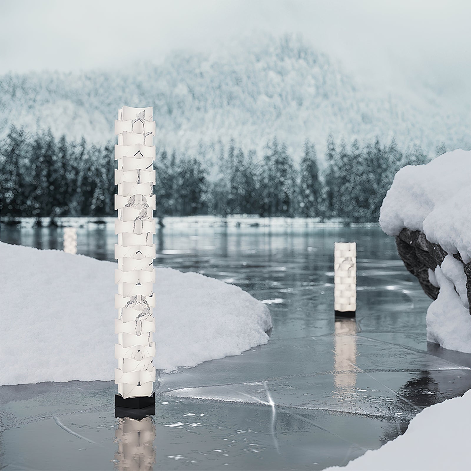 Stacked Alabaster Floor Lamp