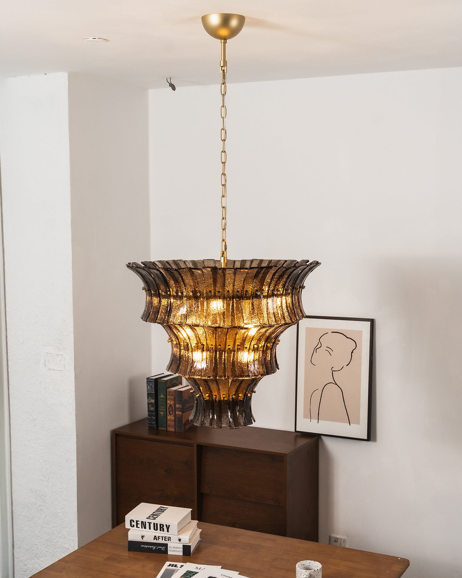 Valerie Sculptural Glass Chandelier