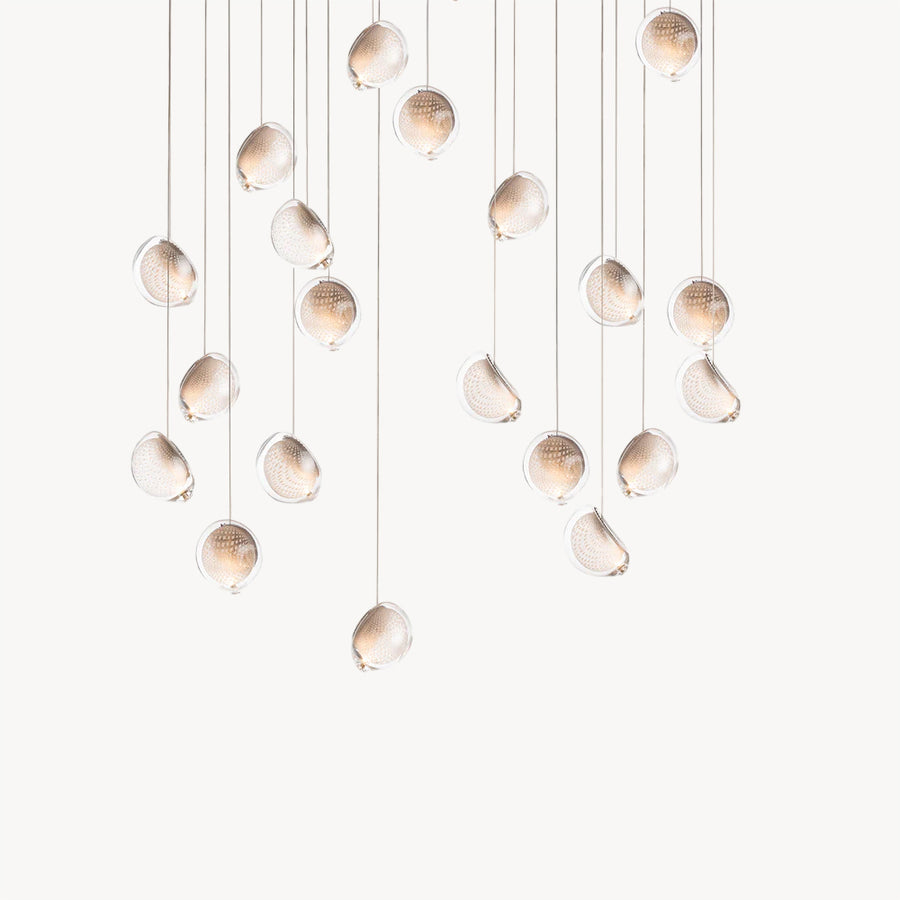 White and Clear Glass Pendant Light