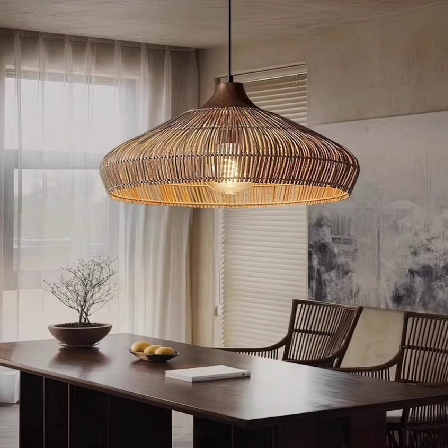 Wicker Rattan Pendant Light – detail 2