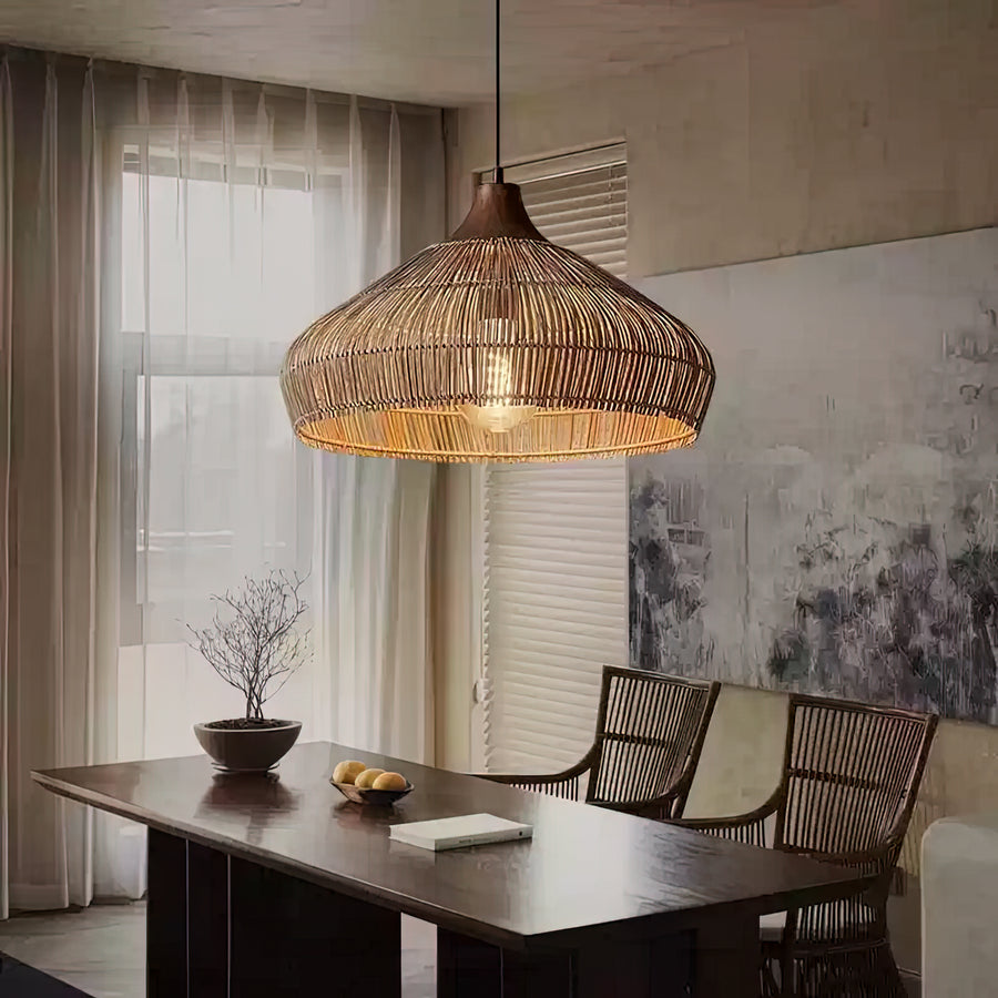 Wicker Rattan Pendant Light – detail 3
